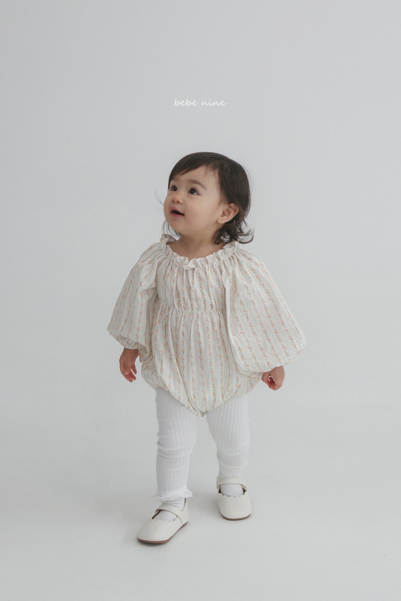 🌸預訂 韓國直送🌸🇰🇷Bebenine兩色碎花條紋寬鬆長袖包屁衣