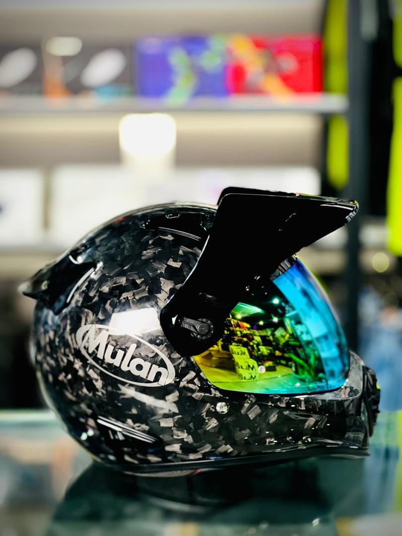 MULAN 739 FORGE CARBON Adventure Helmet | Bulletproof Kevlar | Photochromic Visor | ECE Approved | Touring Ready