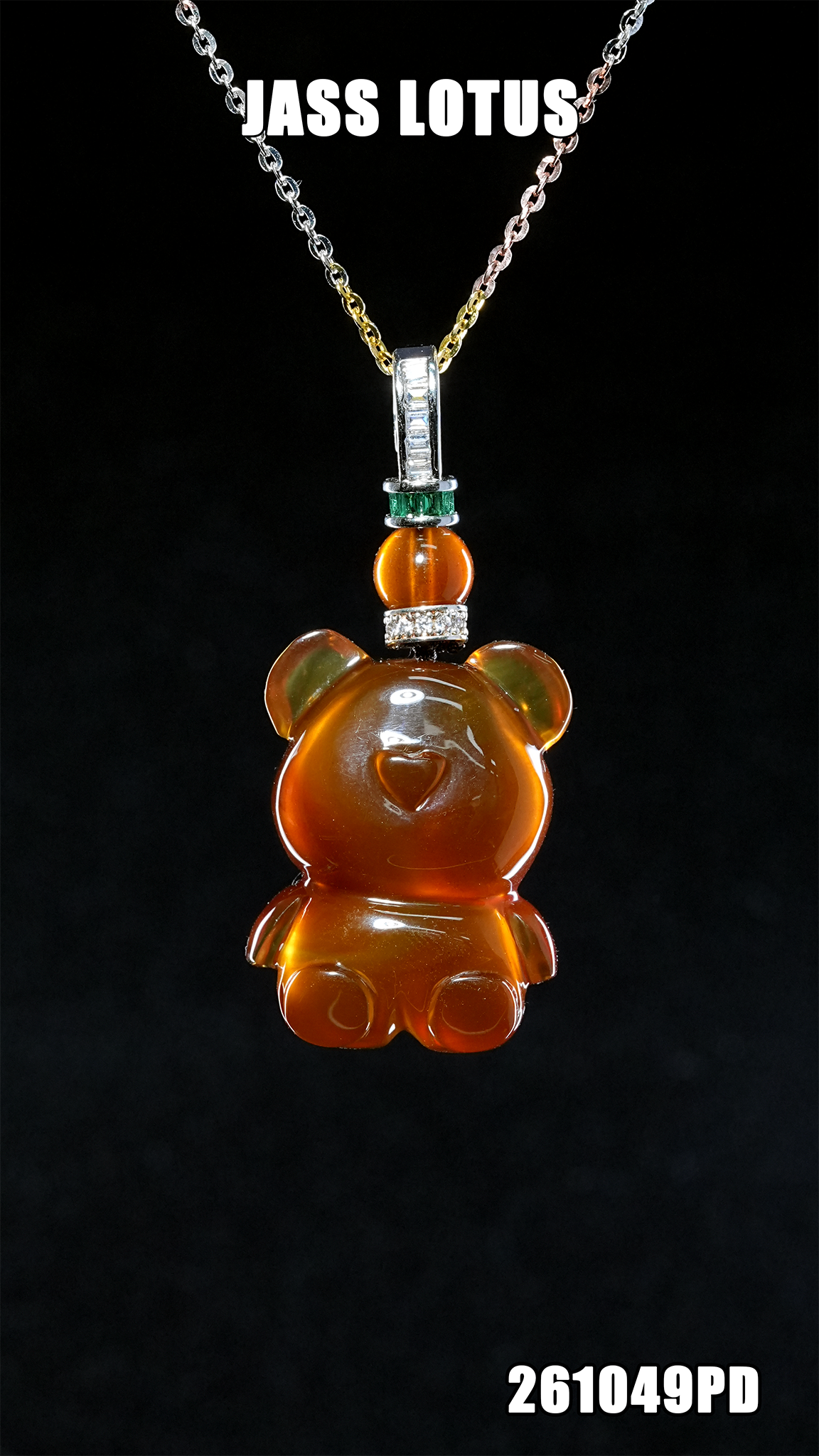 緬甸天然琥珀棕蜜珀小熊吊墜