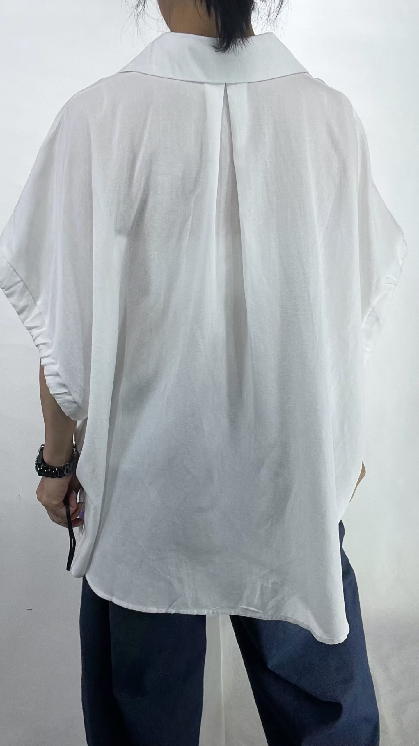 袖口抽繩泡袖純棉 Top