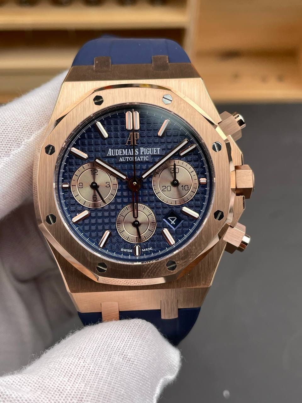 🚀皇家橡树26331OR 玫金蓝盘/41mm/7750机/胶带款💯