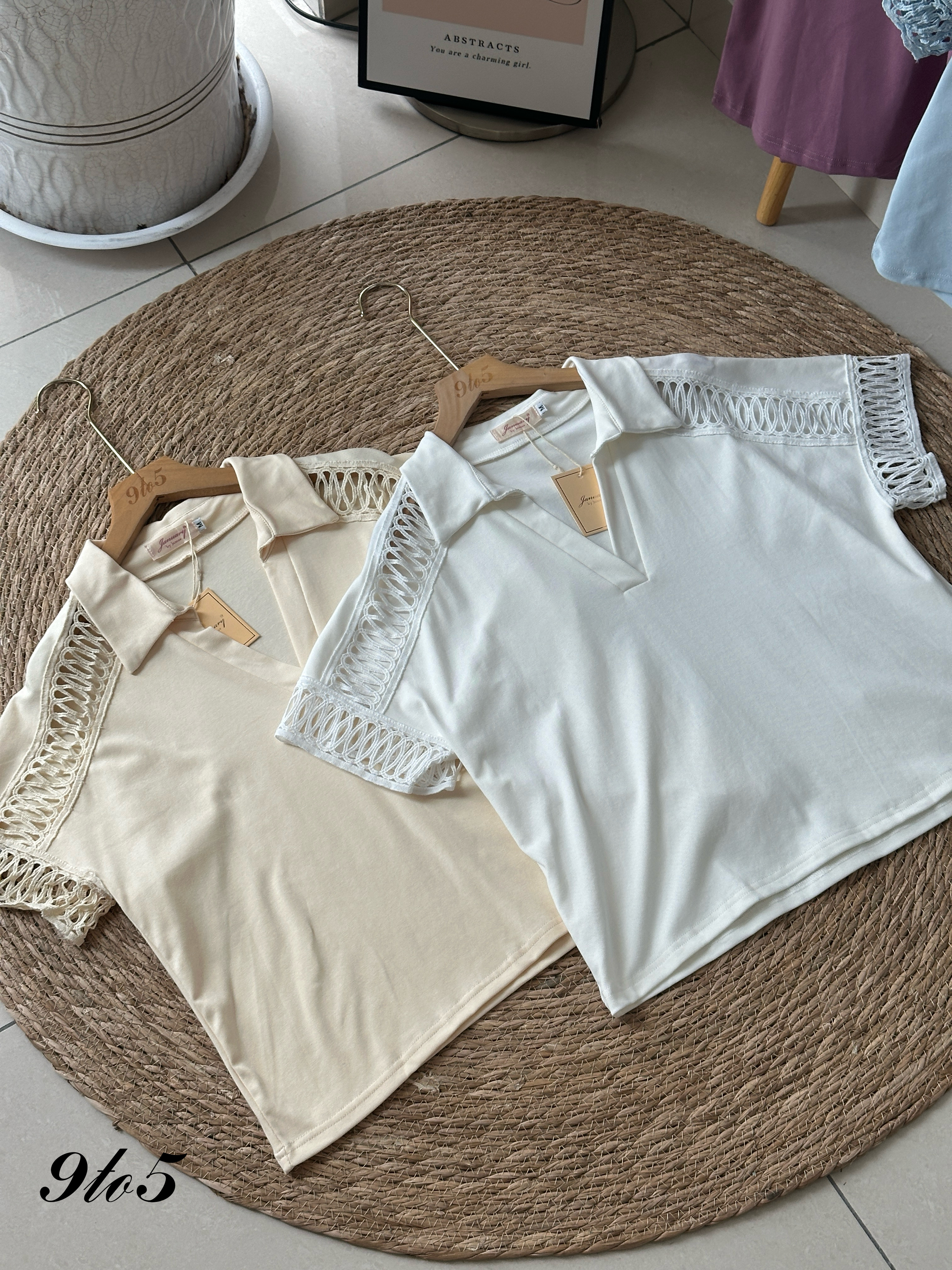 T4061 V Neck Polo Tee - 4 Colors