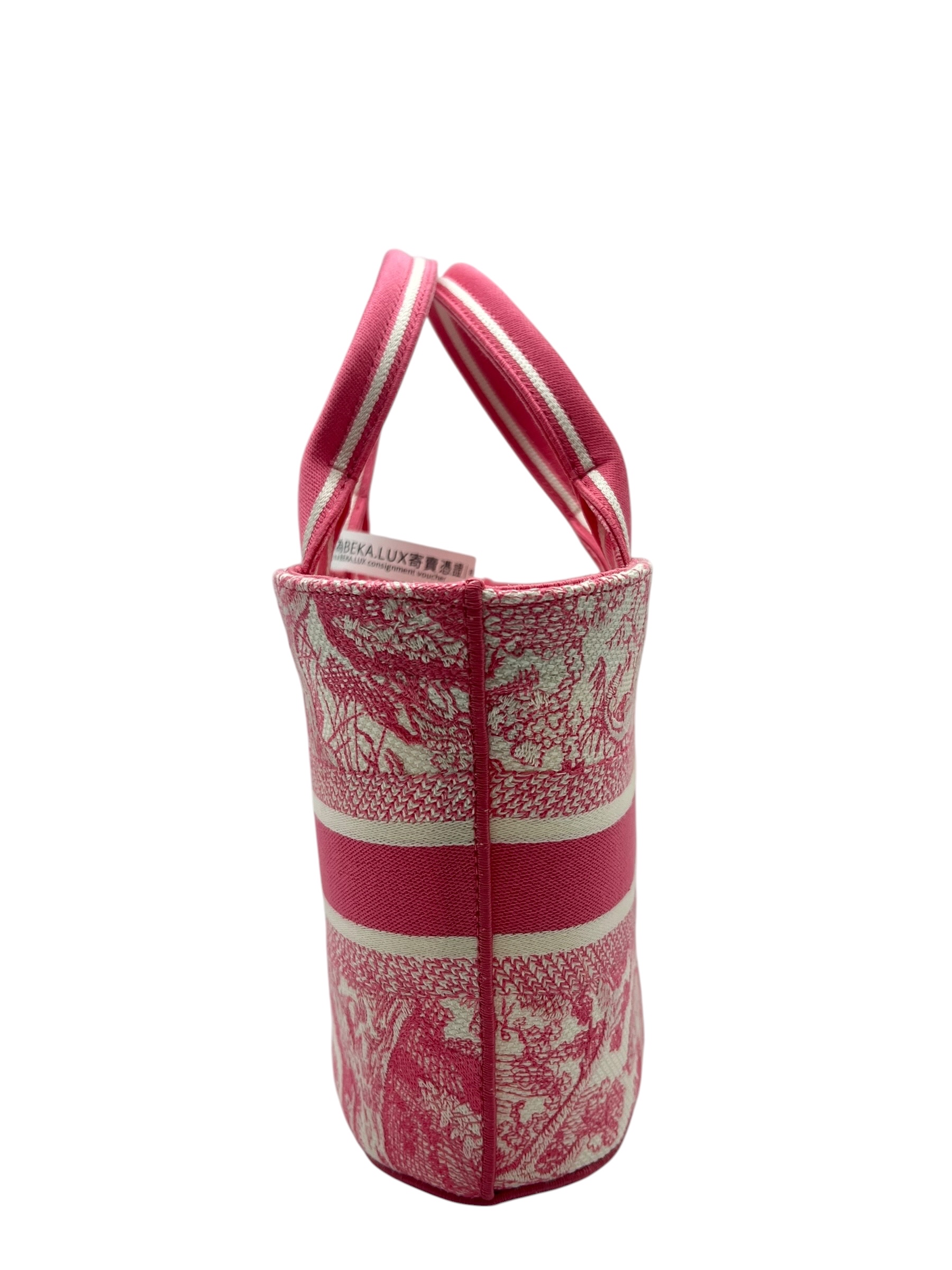 Unused Item DIOR Canvas Embroidered Dioriviera Toile De Jouy Panier Chapeau Tote Peony Pink / Product Code: 26060701