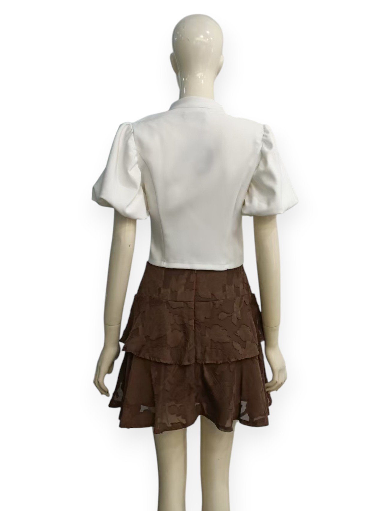 Textured  ruffle skirt M238