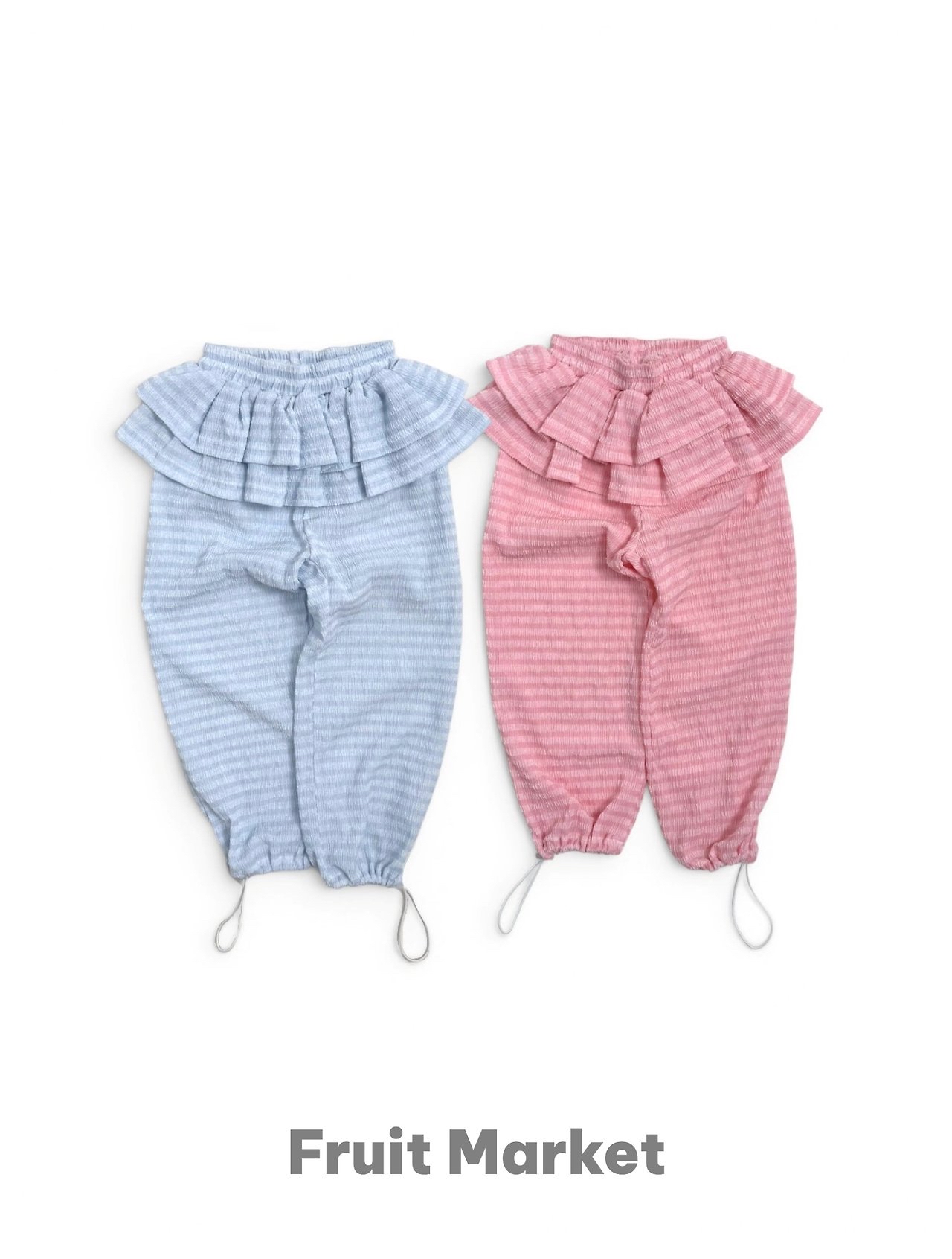 Fruit | Frill stripe pants (Blue L110-120)