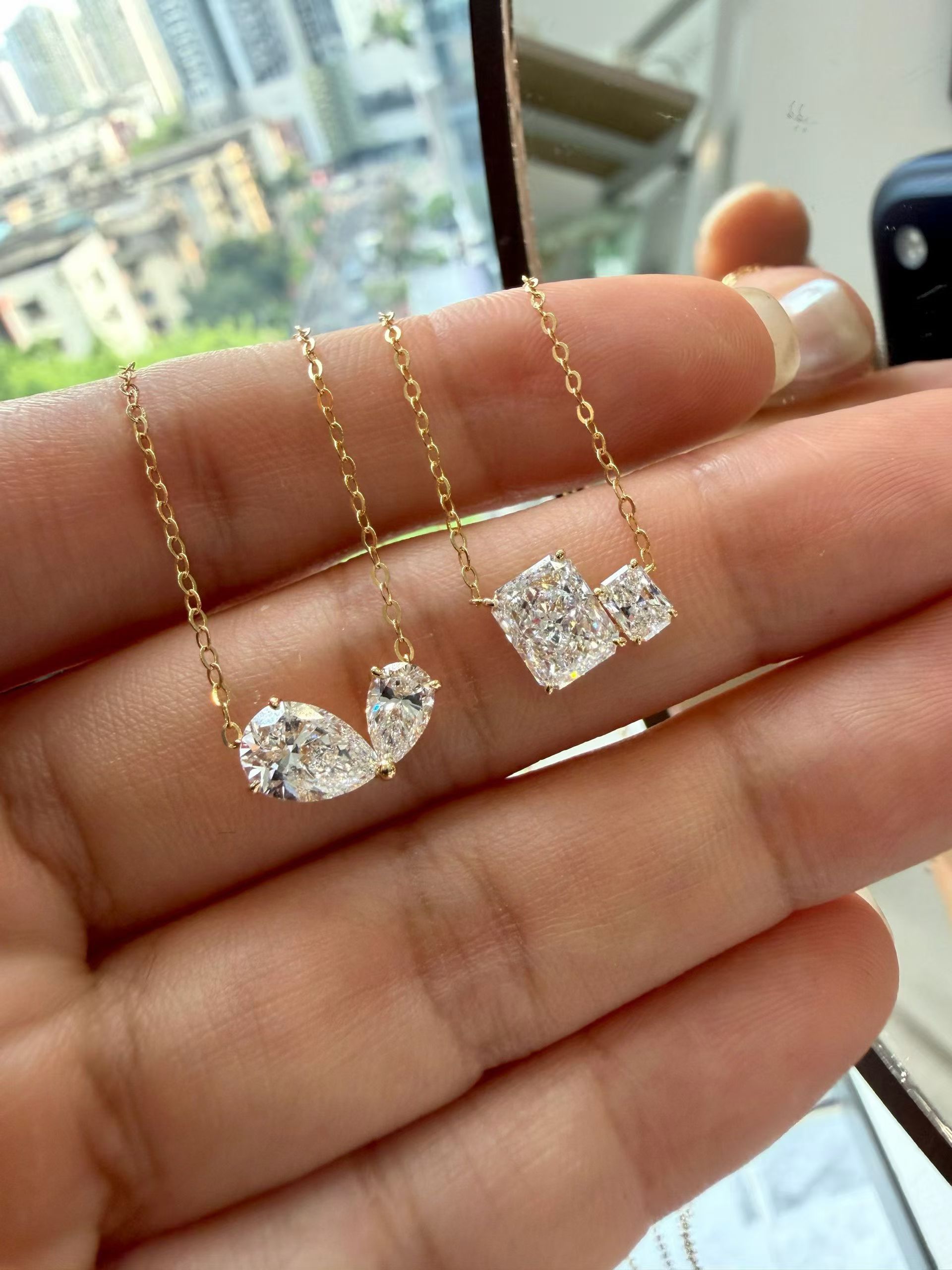 18K培育鑽石項鏈 D:0.81ct + d:0.32ct