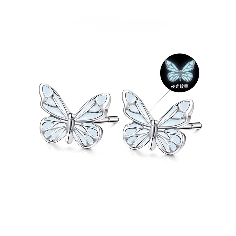 夜光蝴蝶耳钉