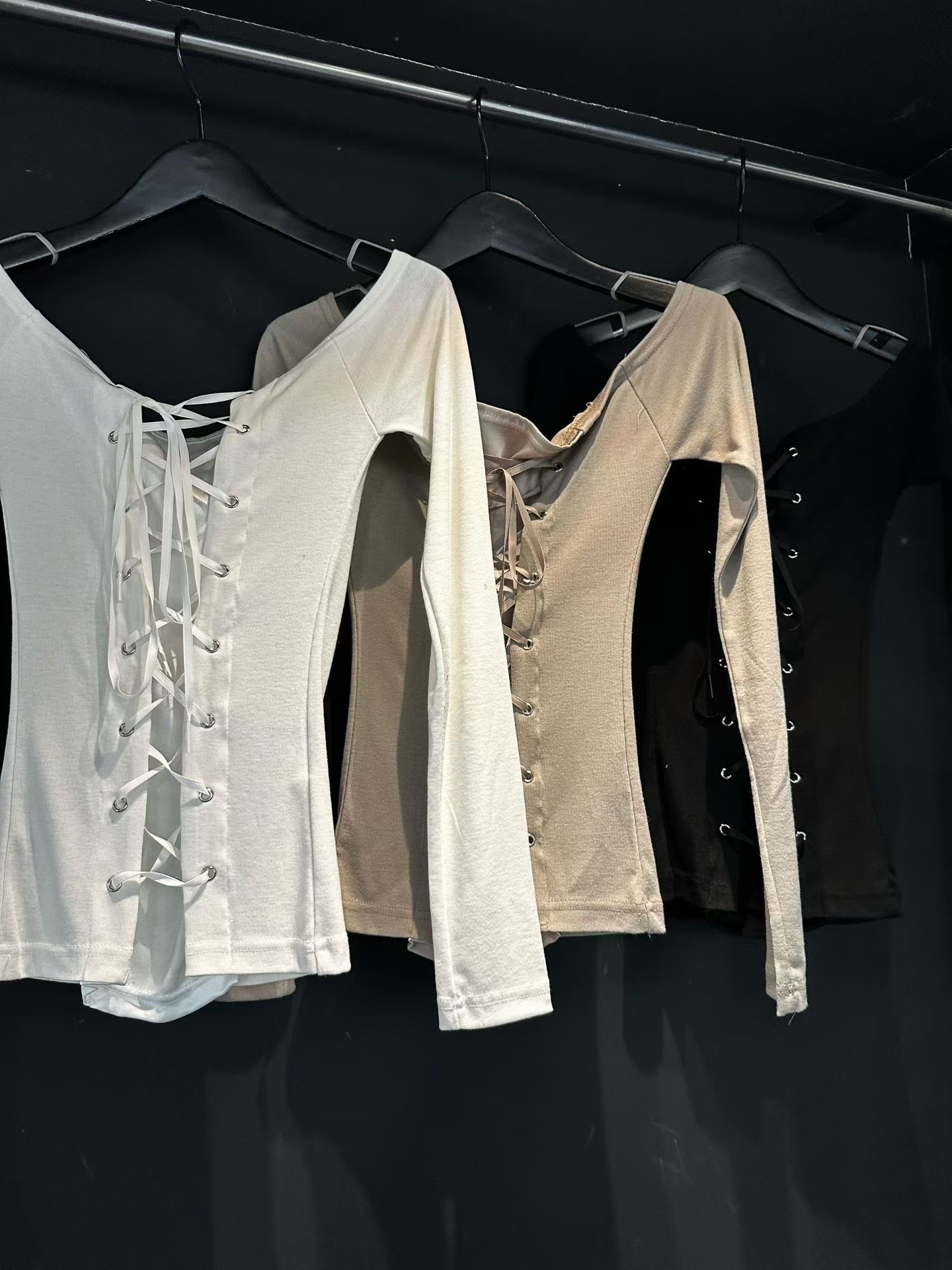 韓國Sexy系列洞洞綁帶長袖外撘