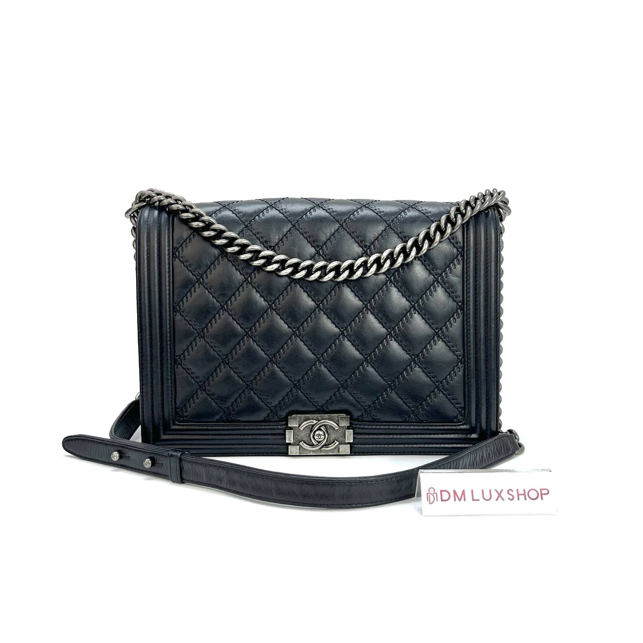 Chanel Large Boy Handbag SHW (Serial 18, Y: 2013)