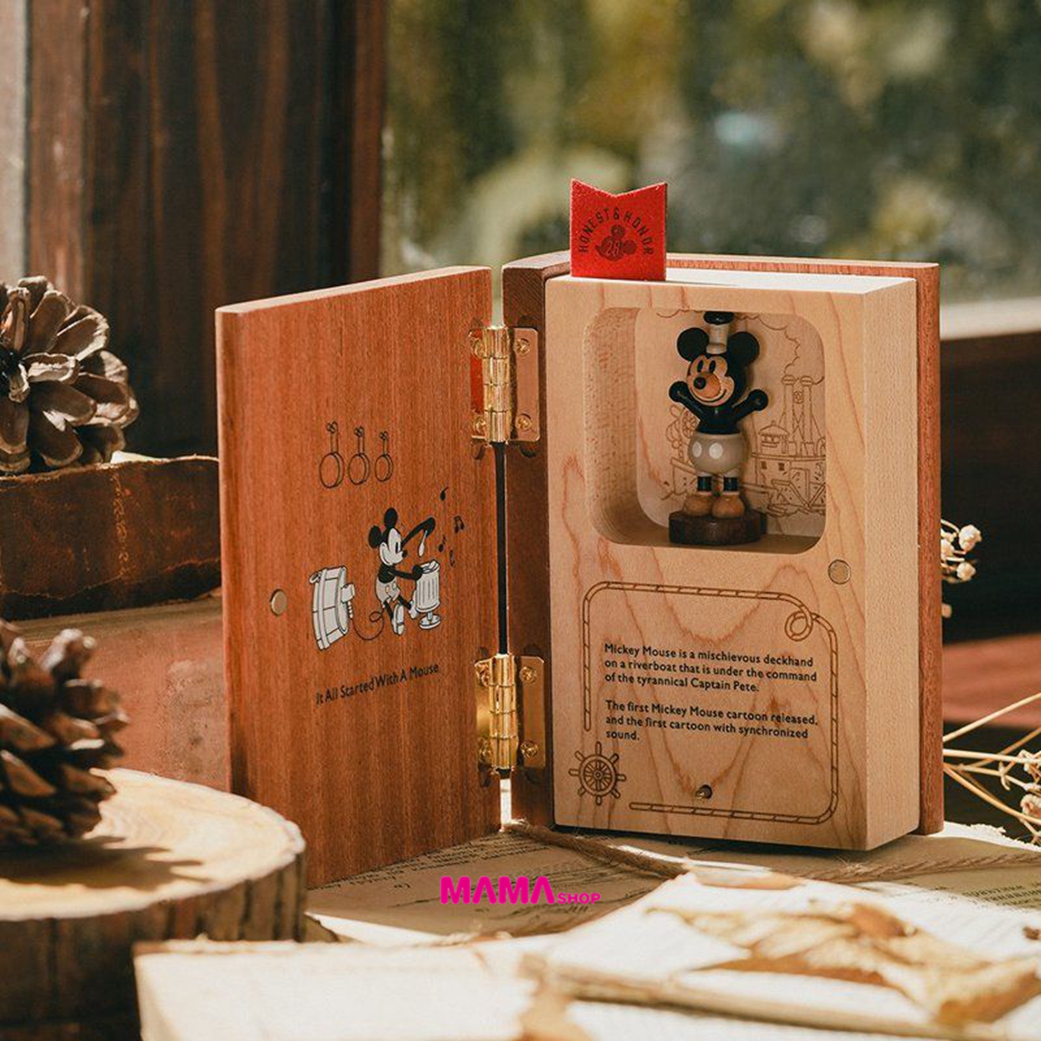 台灣直送迪士尼米奇典藏書造型音樂盒