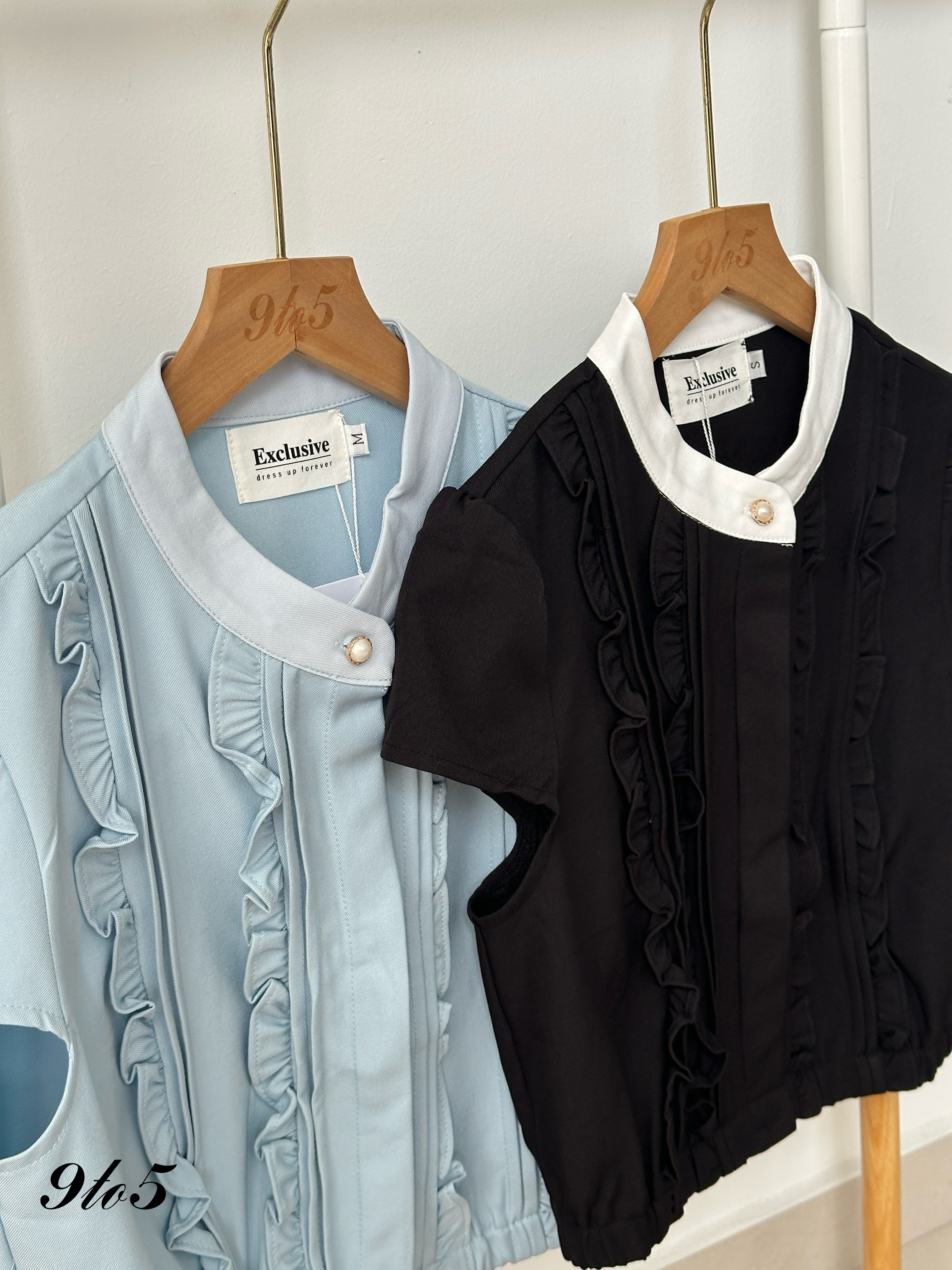 T4001 Puff Sleeve Collar Top - 4 Colors 