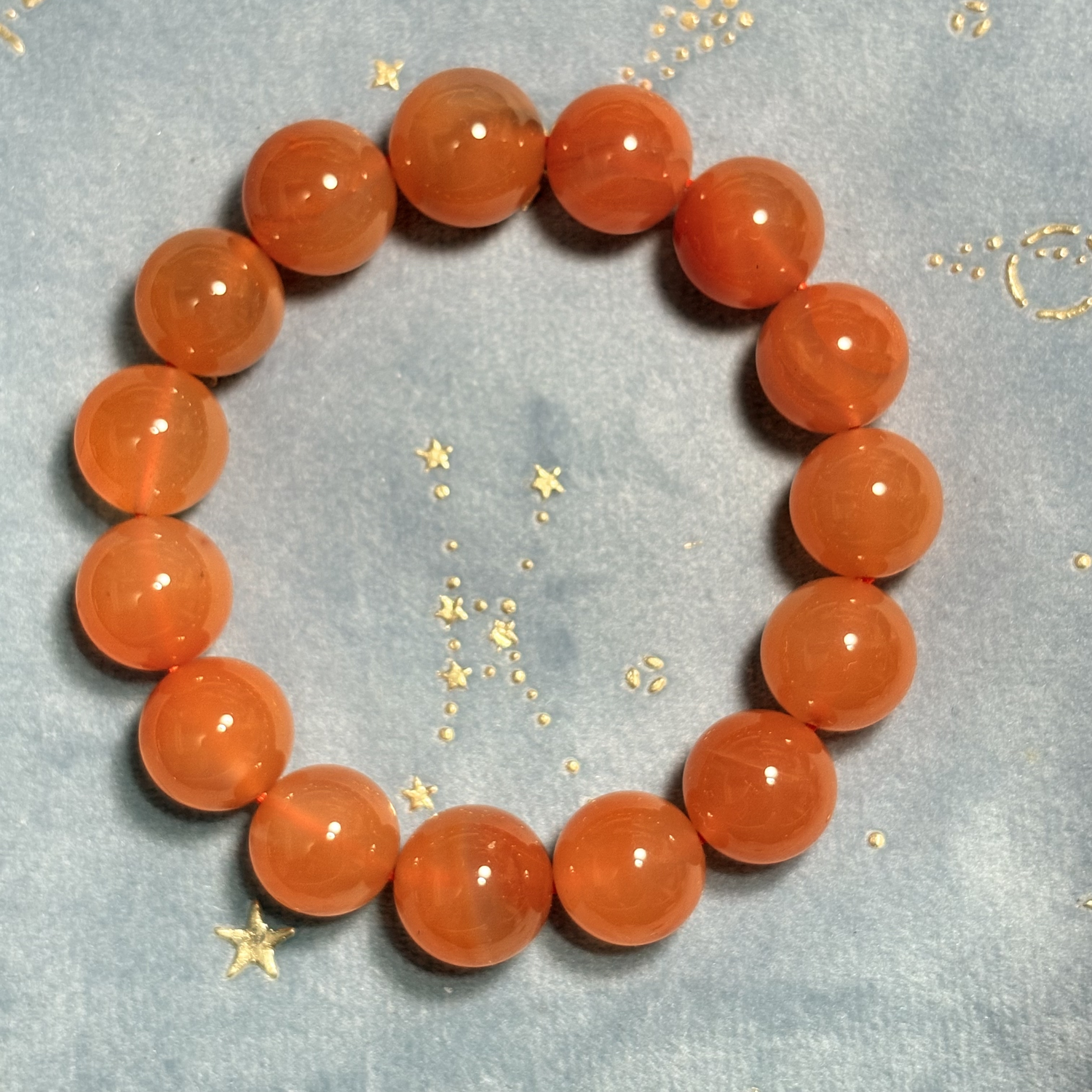 南紅瑪瑙手串 No.3109 丨規格： 14 MM珠17 cm手圈