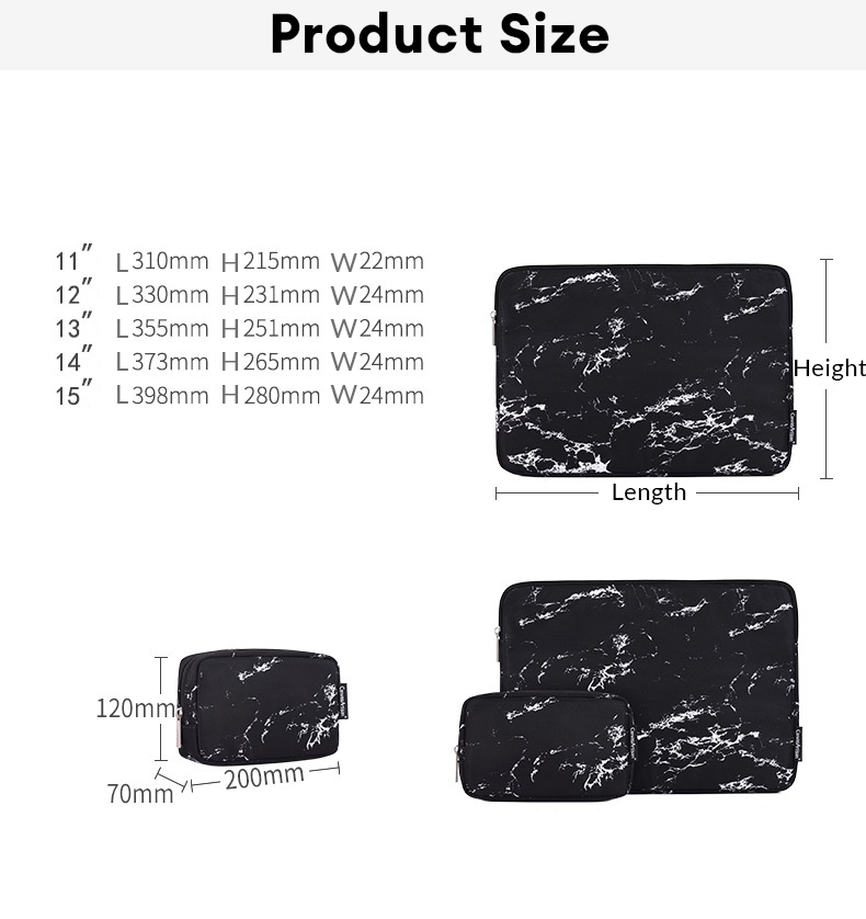 11 - 15 Inch Marble Laptop Bag