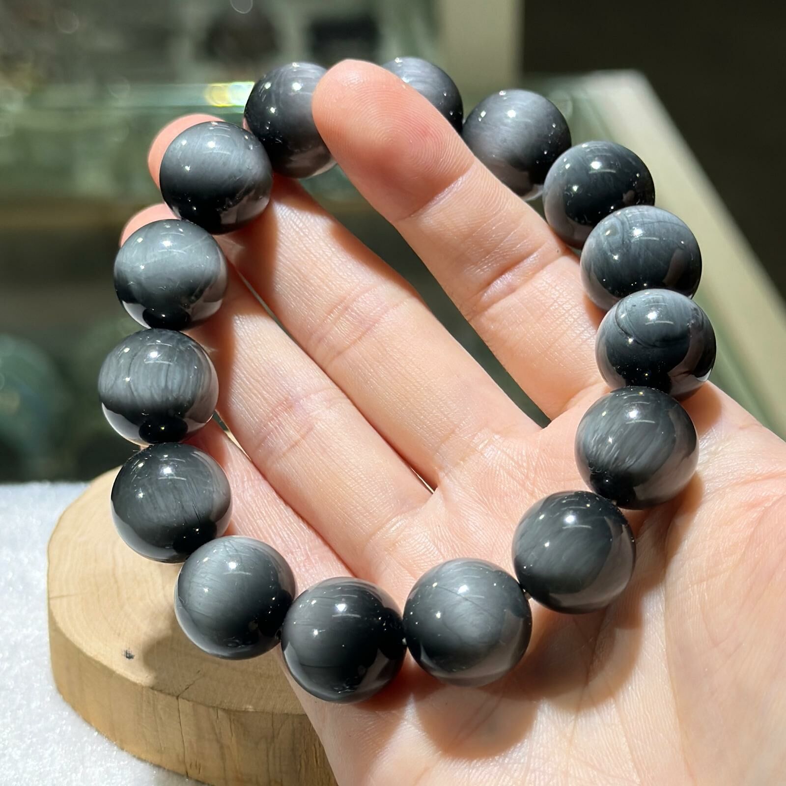 大m 高品💫鷹眼石手串 15.5 mm +/-