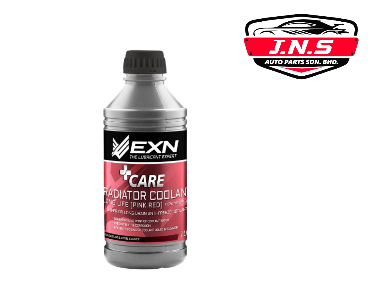 EXN +Care Radiator Coolant Long Life Pink Red Long Drain Anti-Freeze Coolant 1L