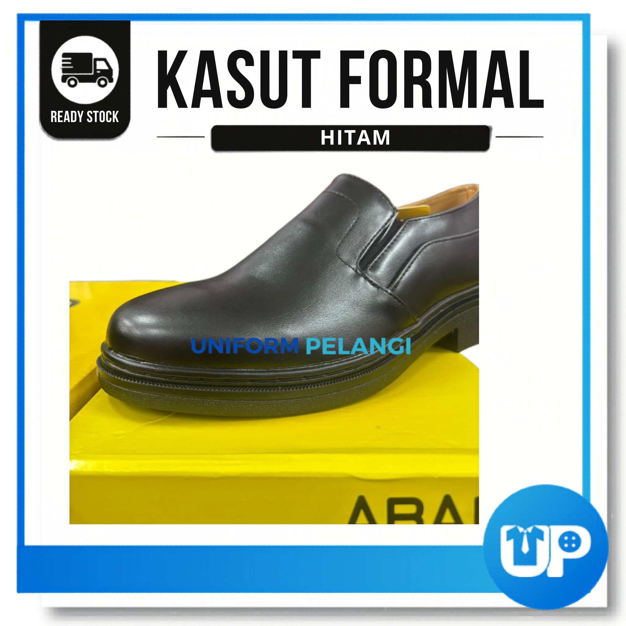 ABARO Kasut Formal Kulit Kasut Sarung Comfort Men Formal Shoes Kasut Formal Lelaki/Kasut Kulit/Kasut Sekolah