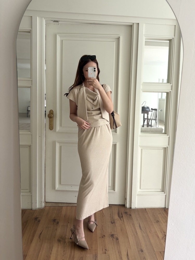 Softy Tie Detail Set (Nude Beige)