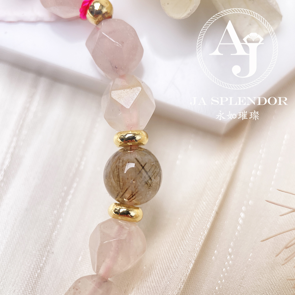 CY-01 黑金超七紫羅蘭玉14K包金手鏈