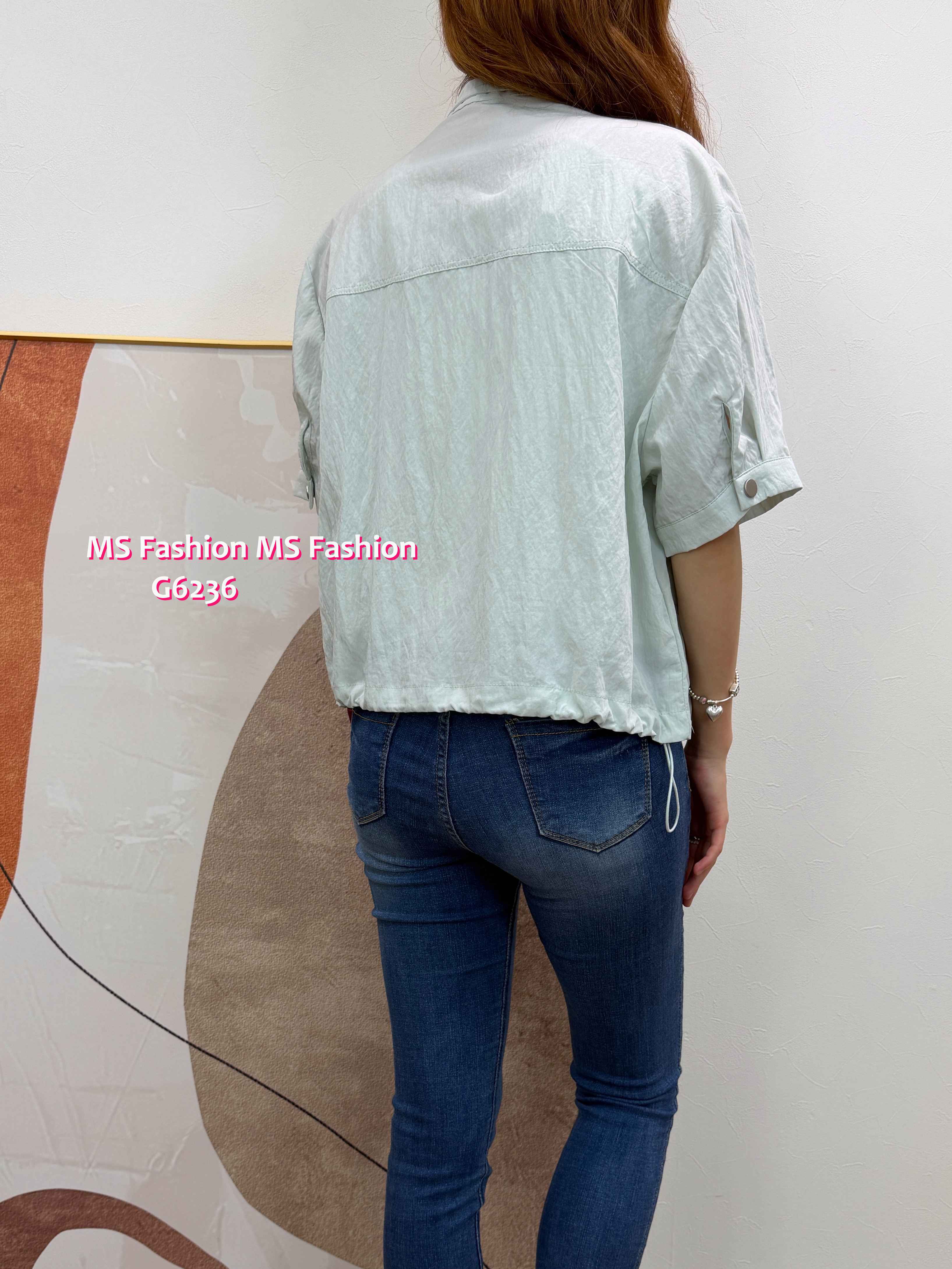 G6236 韓國🇰🇷薄料短袖風褸外套