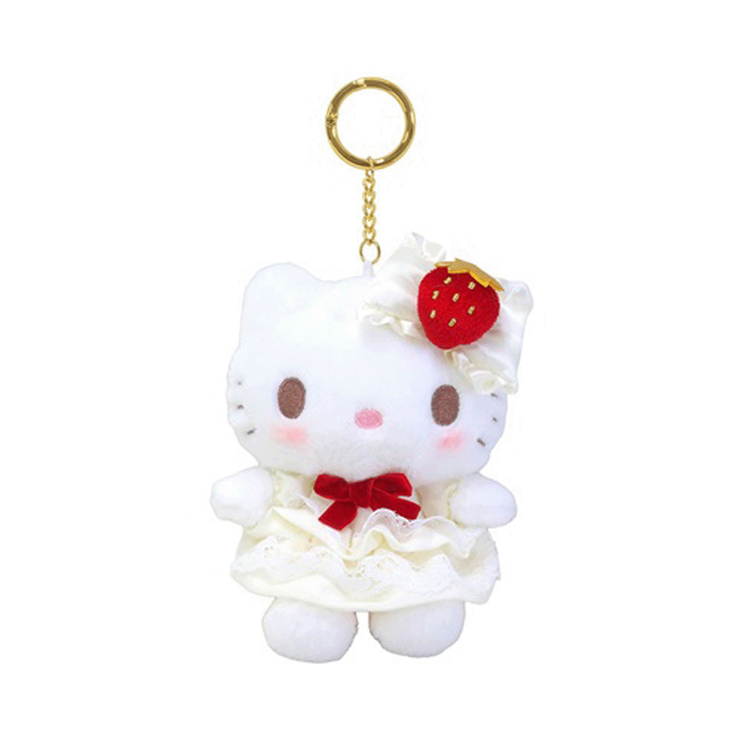 Sanrio - 草莓蛋糕公仔掛飾 (白色Hello Kitty款)