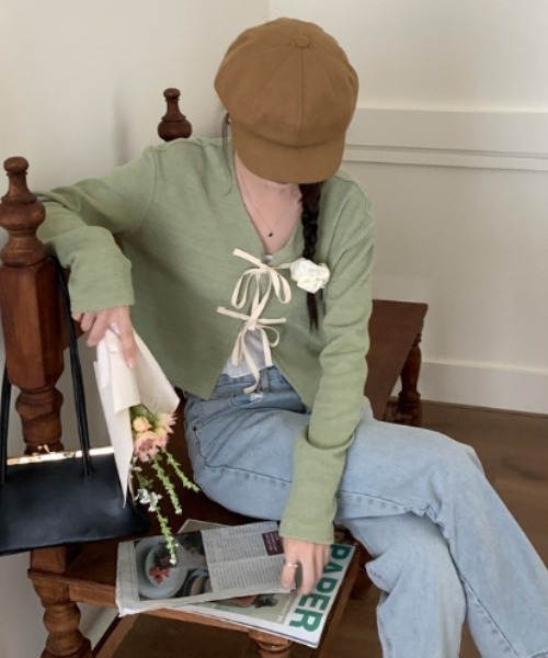 double ribbon 綁帶短外套