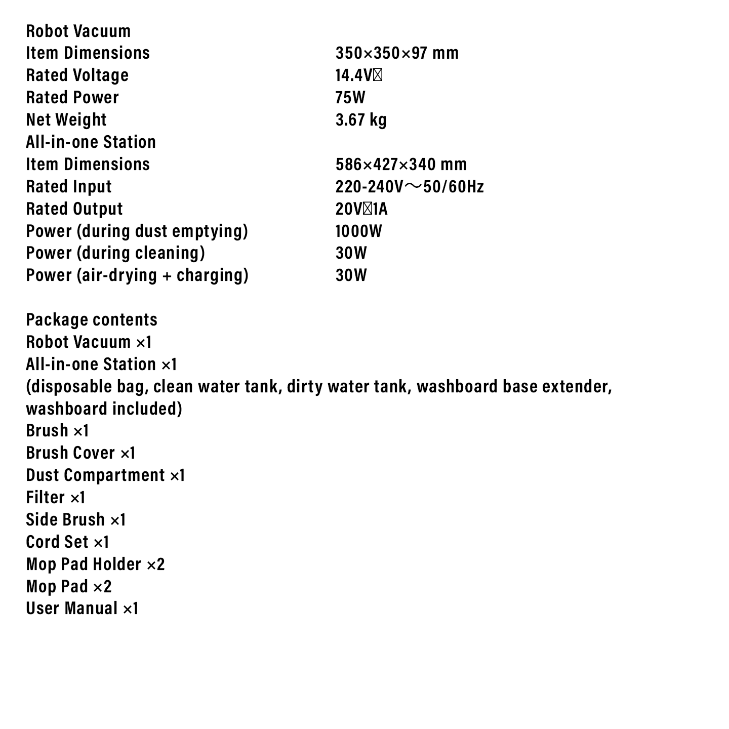 Xiaomi Robot Vacuum X20+ Auto-Cleaning Dock (BHR8125EN)