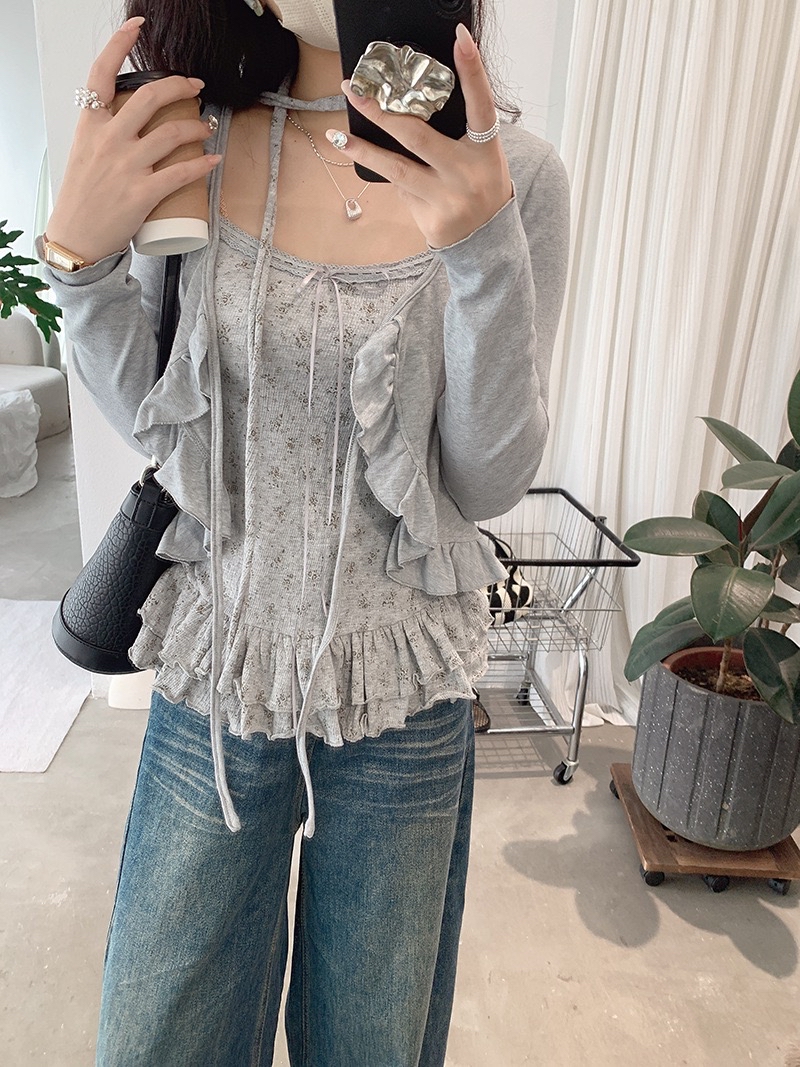 小清新温柔碎花 两件套