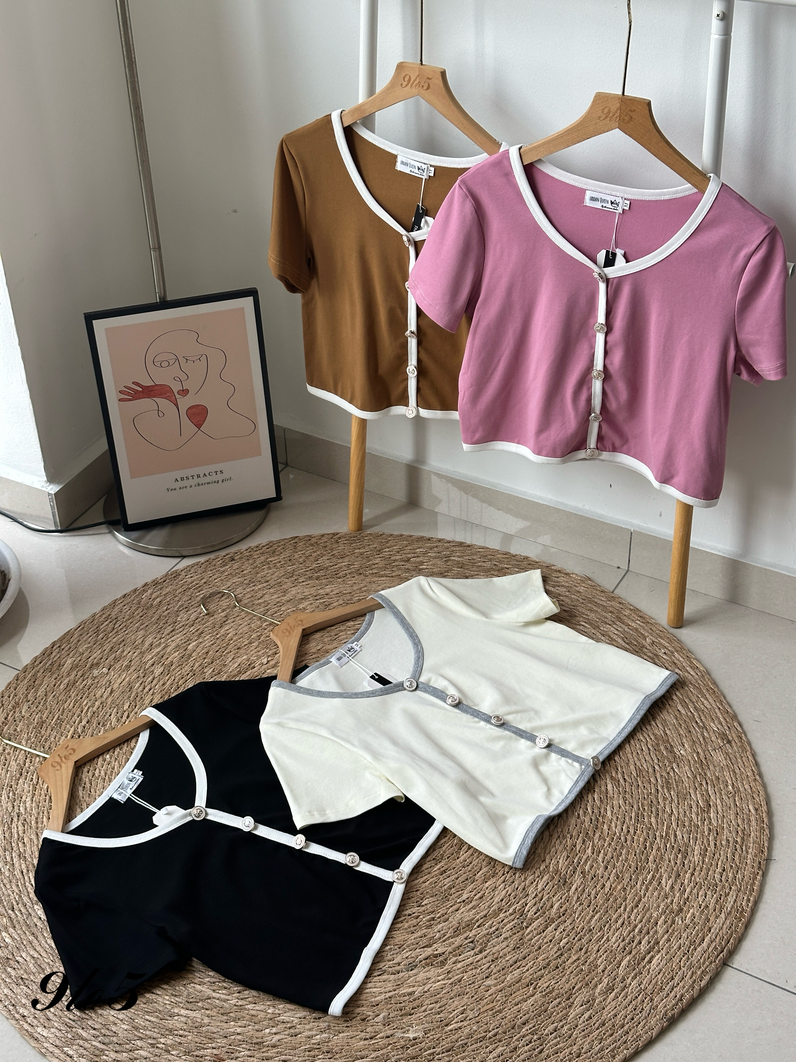 T4058 Round Neck Crop Top - 4 Colors 