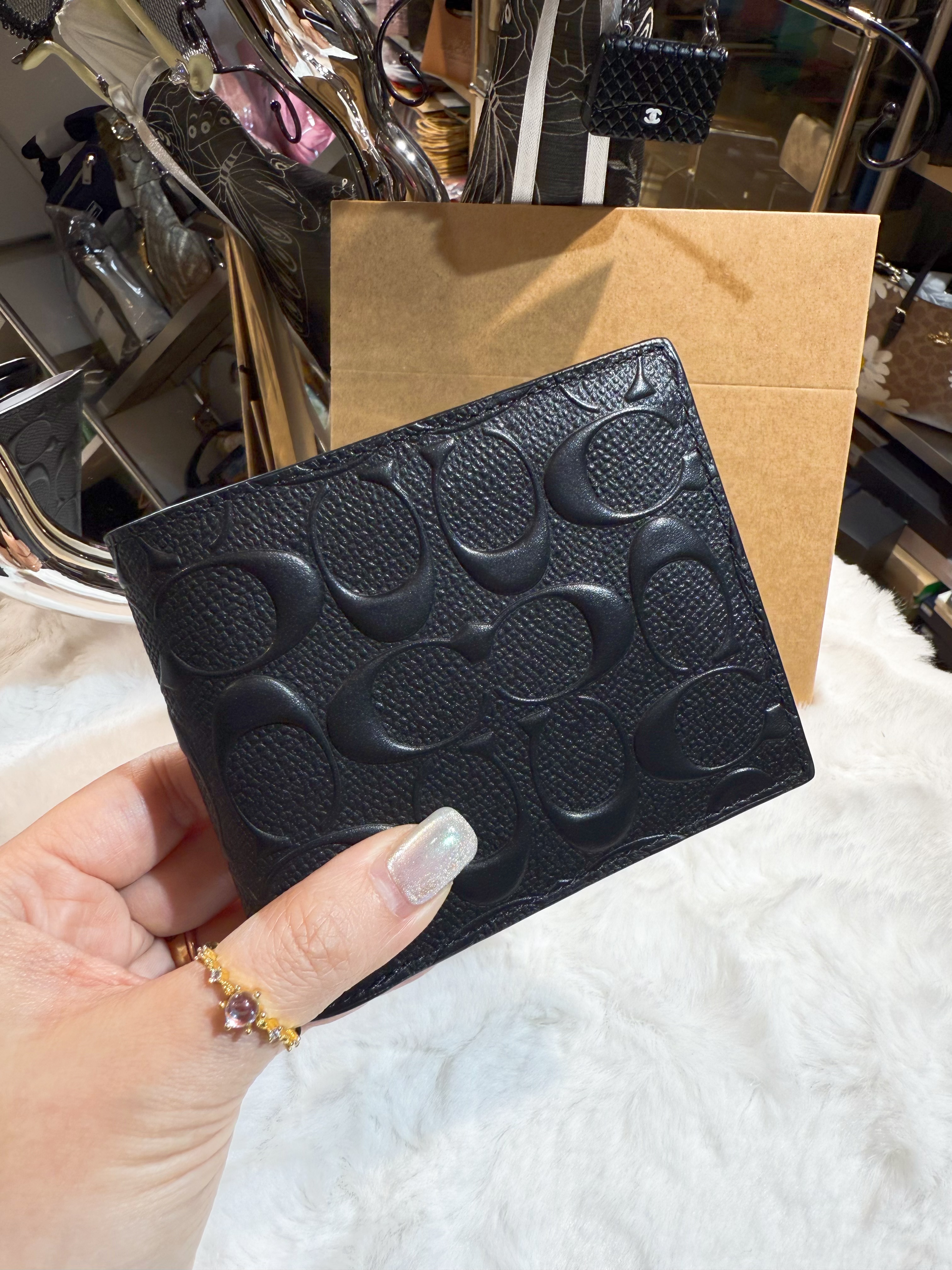 Coach bi fold wallet 1205/sleather/blk