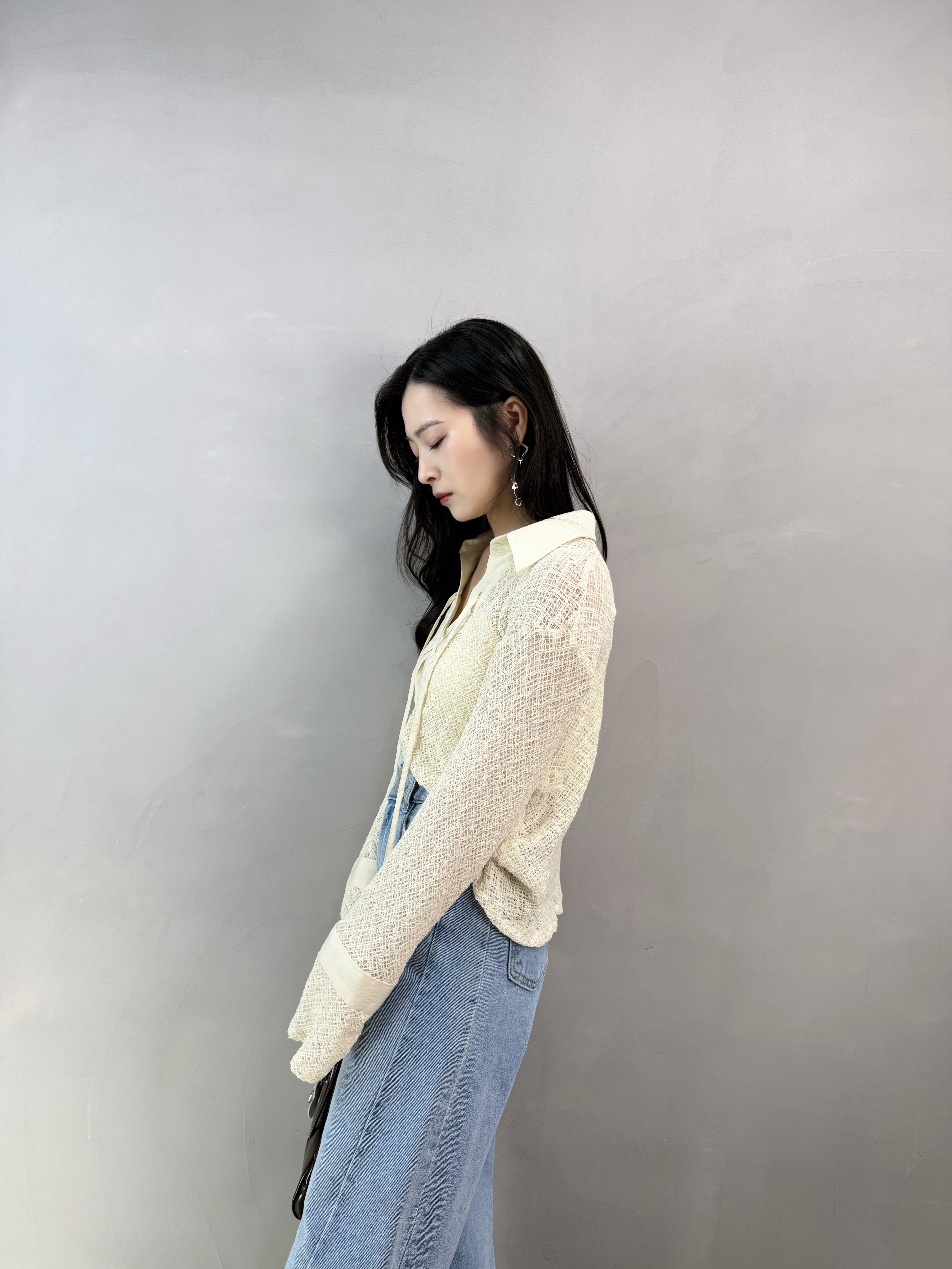 K87 兩著綁帶通花Top