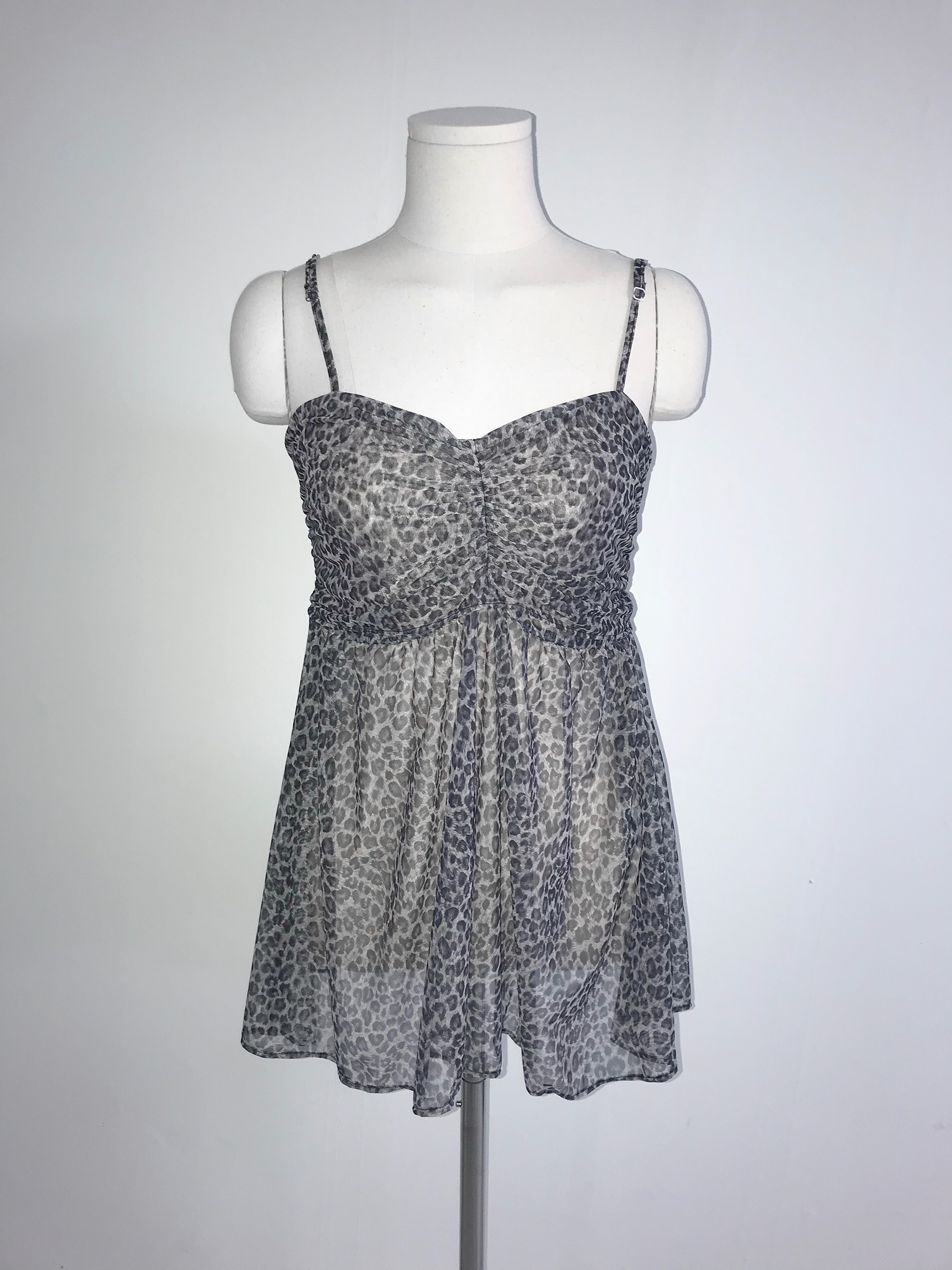 Leopard Mesh Cami Dress