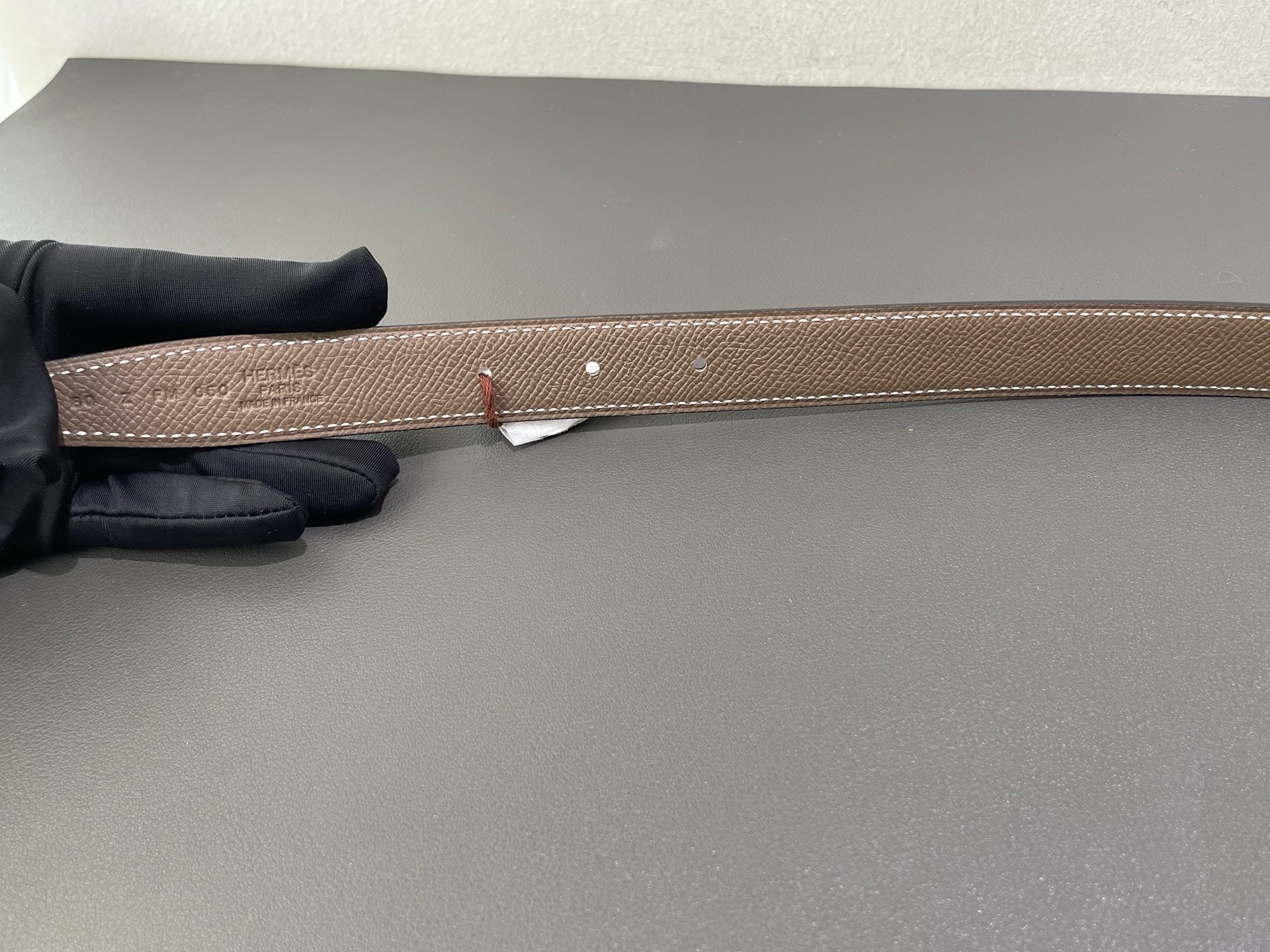 【預訂貨品】HERMES 80碼 Z刻雙面黑色拼大象灰 