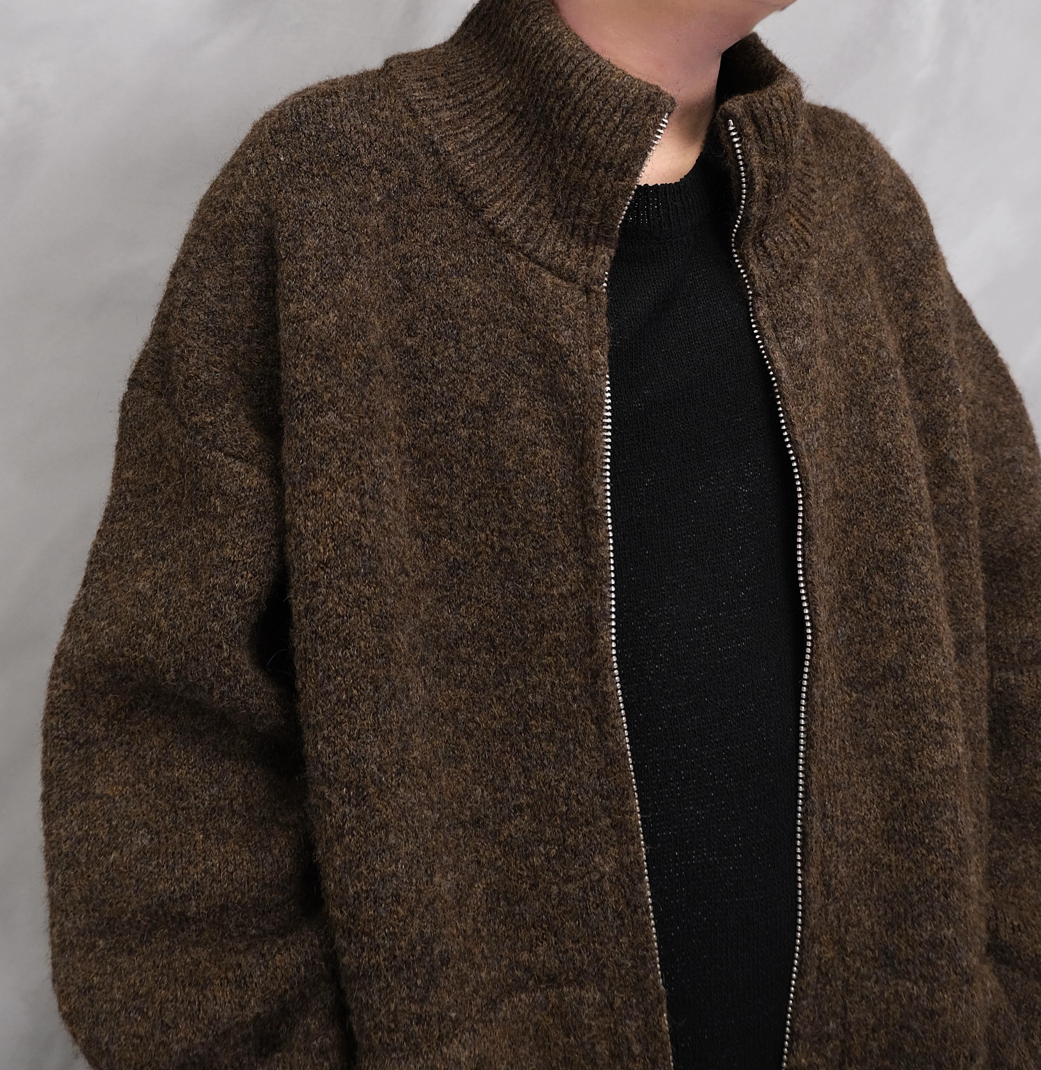 (Unisex) Zip-up knit cardigan #jk07