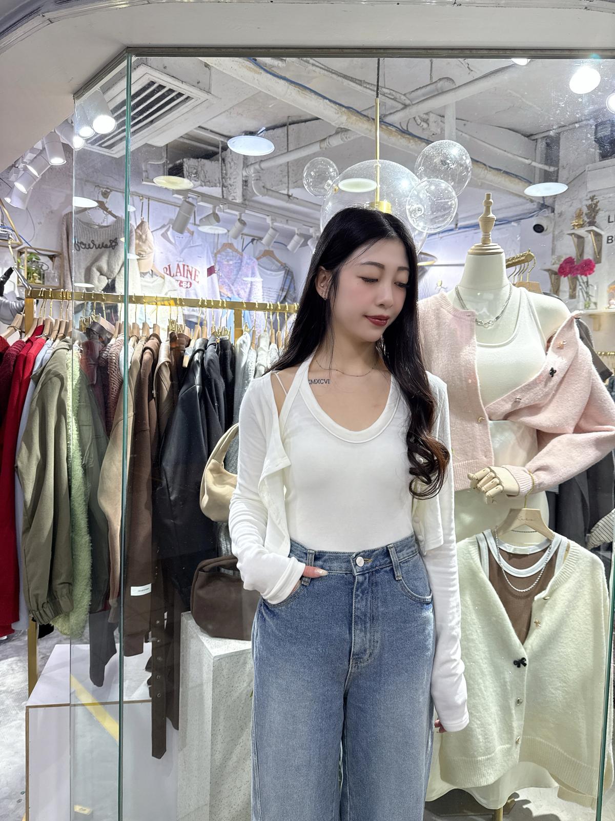 側骨直腳牛仔褲