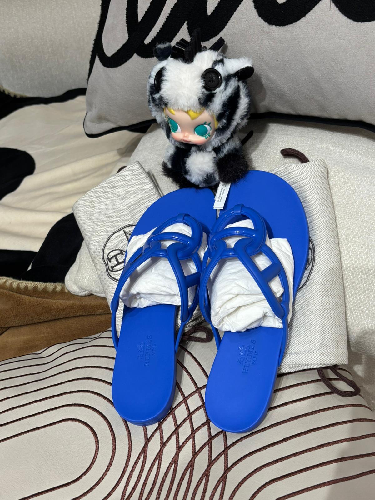 全新 Hermes PVC Egerie sandal size 38 100%Authentic, 全新Brand new ✅dust bag✅ box