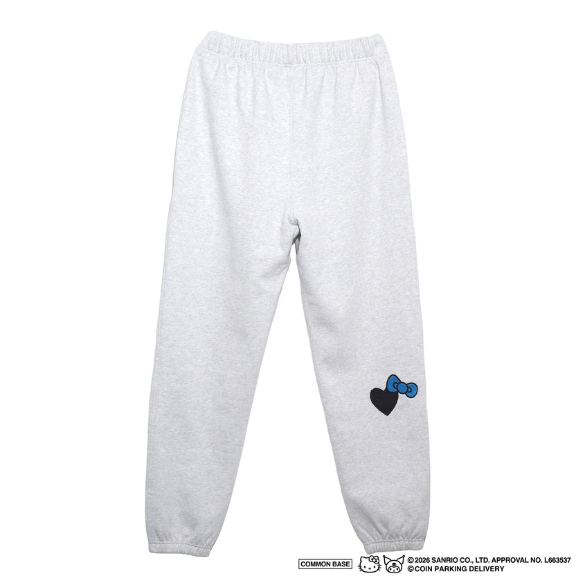 COIN PARKING DELIVERY × SANRIO CHARACTERS PATCHWORK SWEAT PANTS CPDSC-KT15 LIGHT HEATHER GREY(SIZE:S-M)