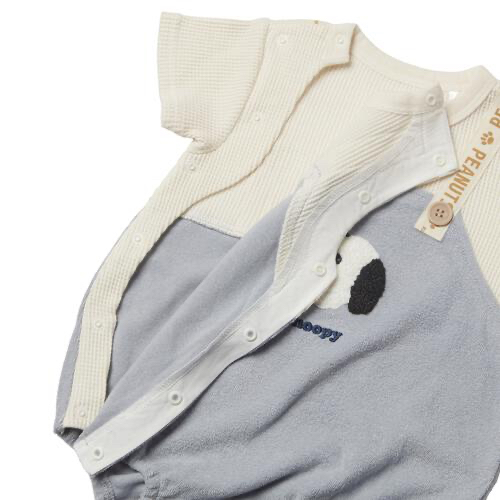 🇯🇵預訂 日本直送🇯🇵Snoopy史努比刺繡貼花吊帶短袖包屁衣