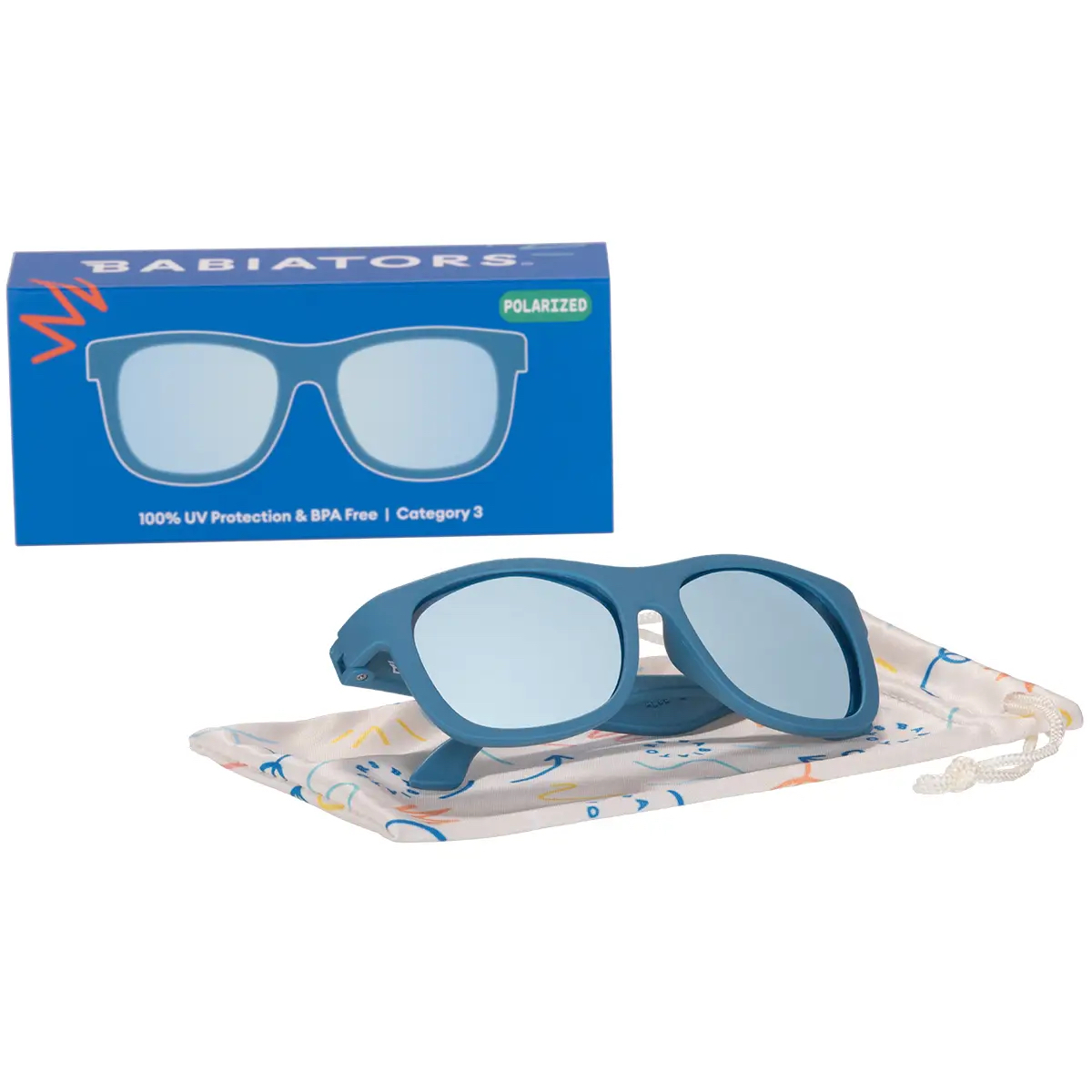 Midnight Blue Polarized Kid Sunglasses with Mirrored Lens