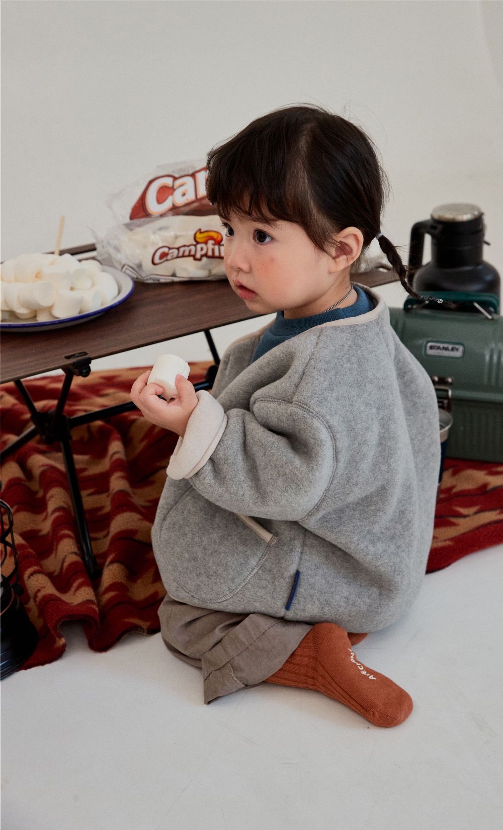 親子羊絨保暖外套 (Melange Grey M88-98/Adult S)