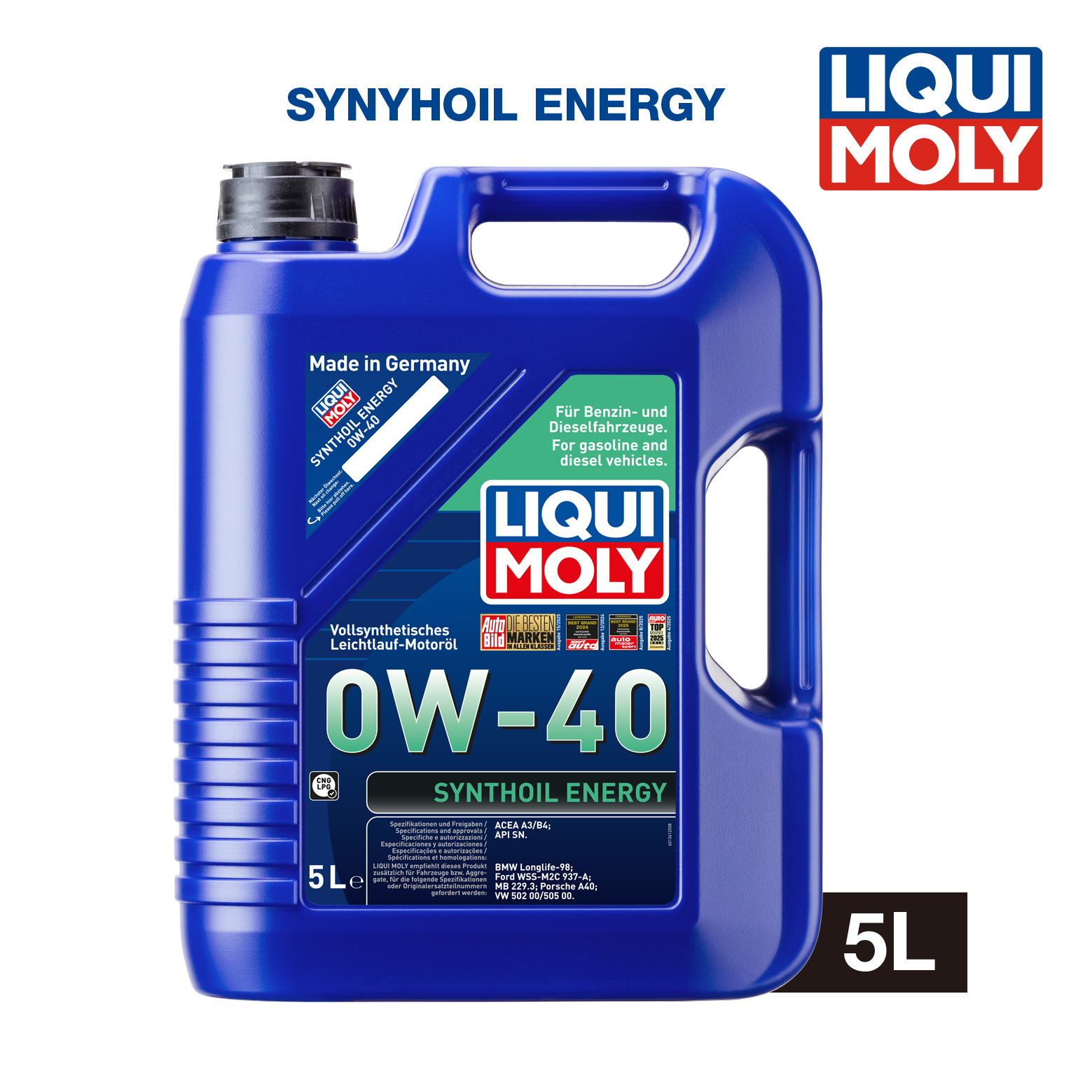 LIQUI MOLY Synthoil Energy 0W-40 (5L) 機油/潤滑油/偈油【原裝行貨】