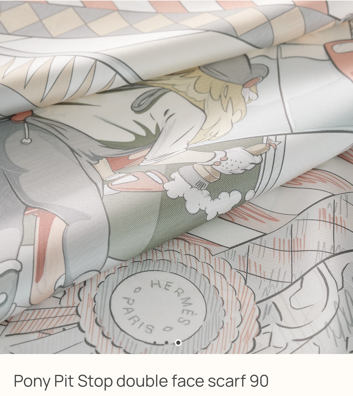 🧧👁️‍🗨️ Hermès 全新🆕 90cm 100%絲 Pony Pit Stop 雙面絲巾