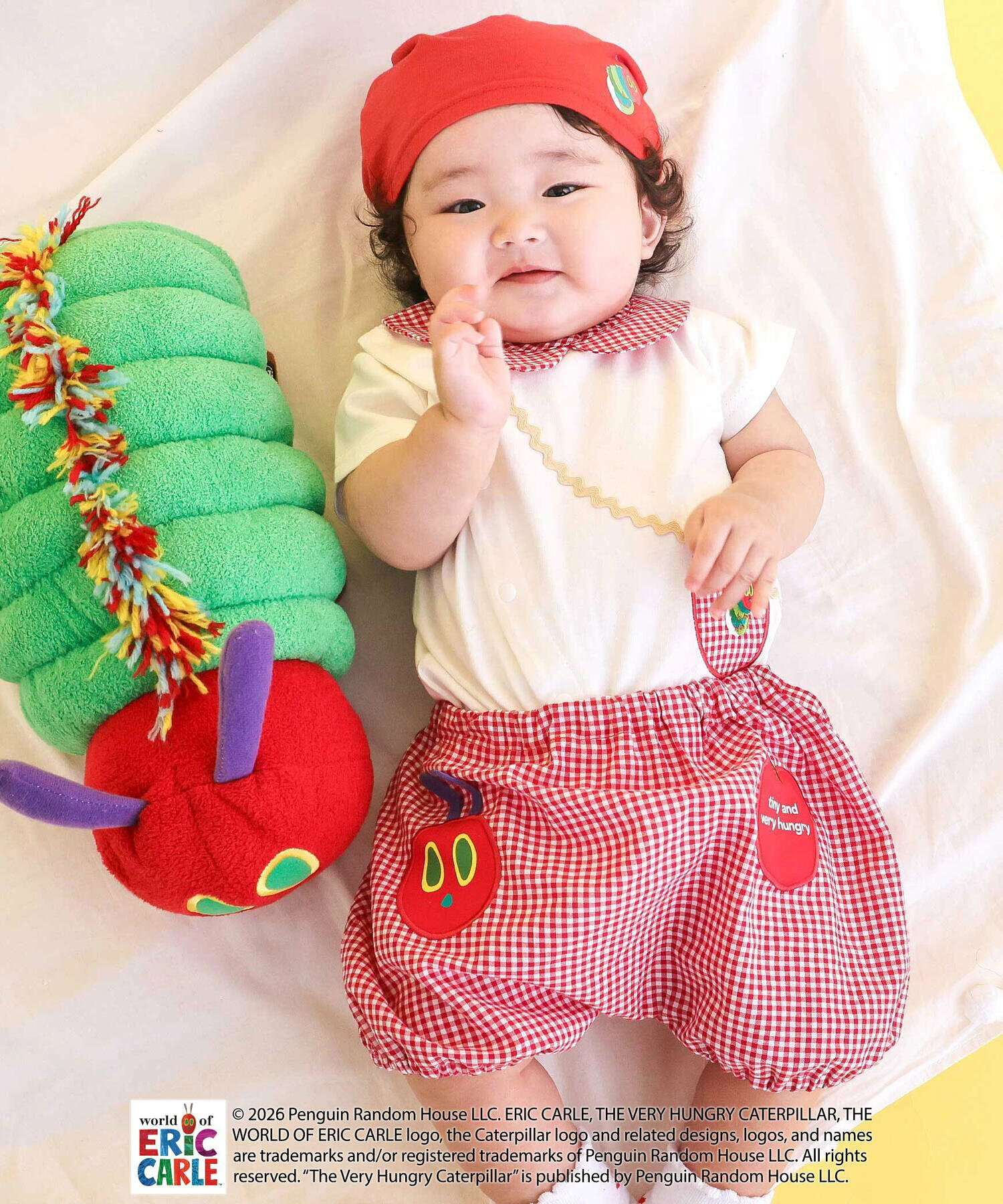 🇯🇵預訂 日本直送🇯🇵兩色好餓的毛毛蟲格紋條紋翻領短袖包屁衣