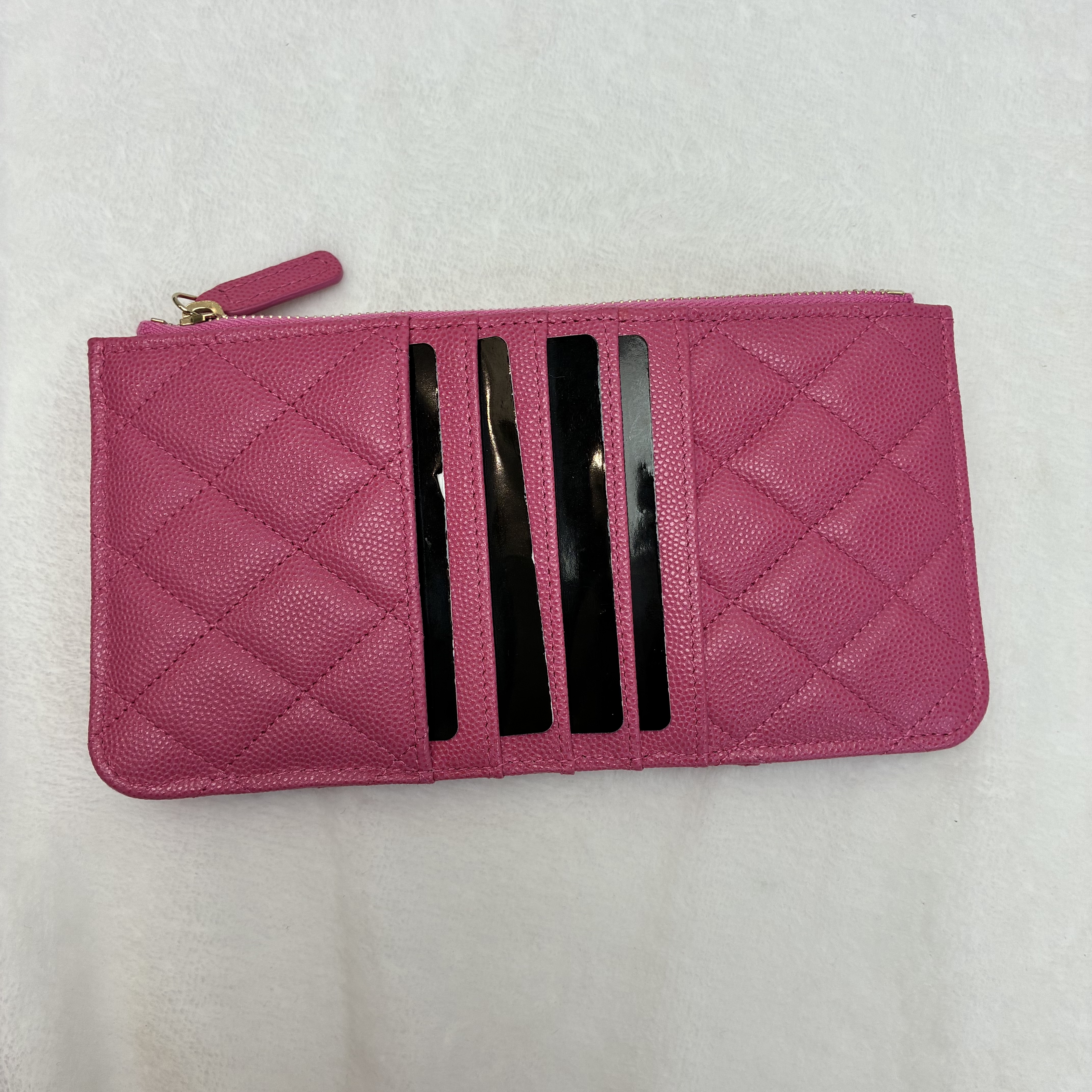 Full set Chanel 粉色長錢包卡包