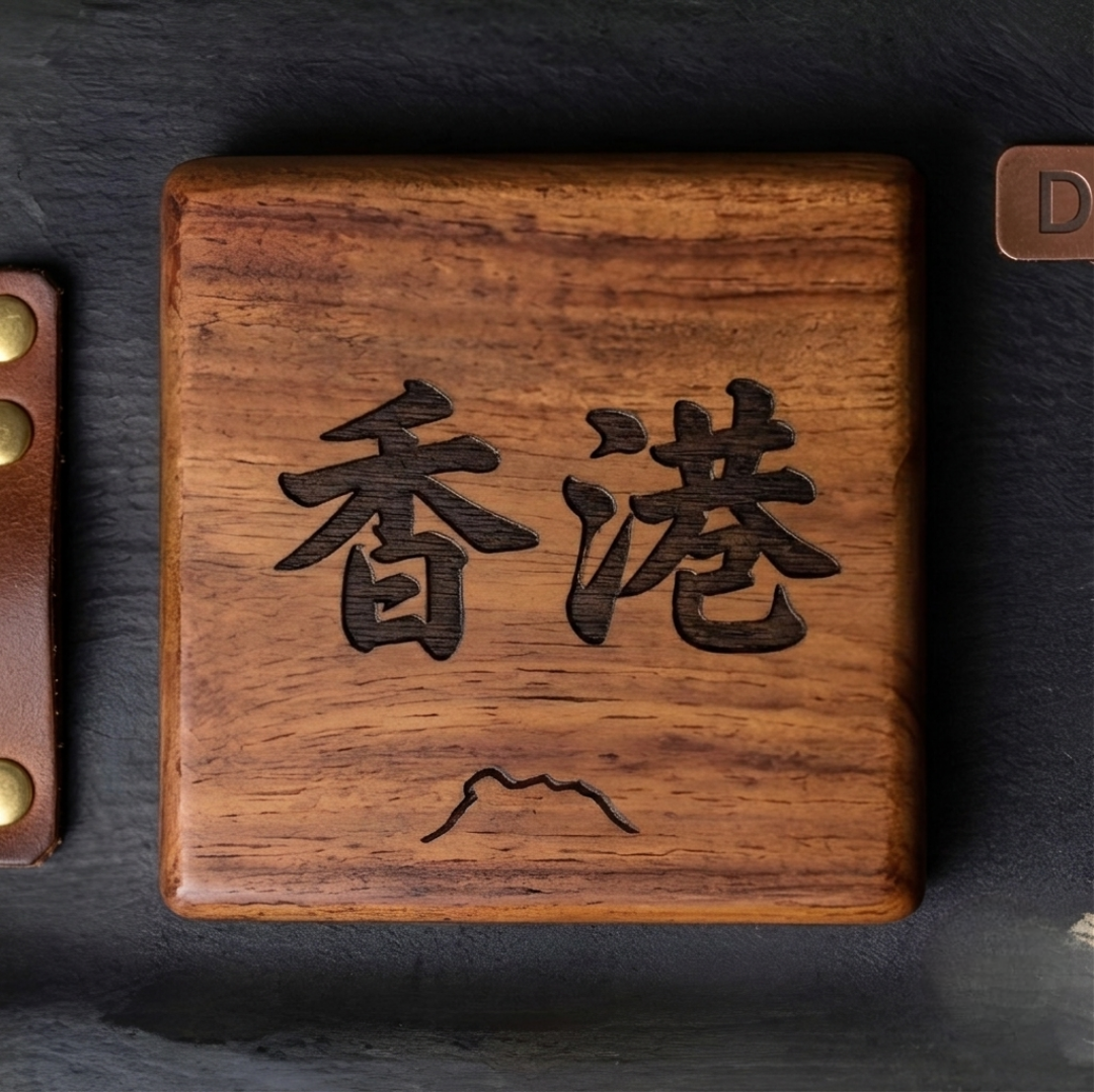 Hongkonger 原木雕刻銘塊 / 杯墊