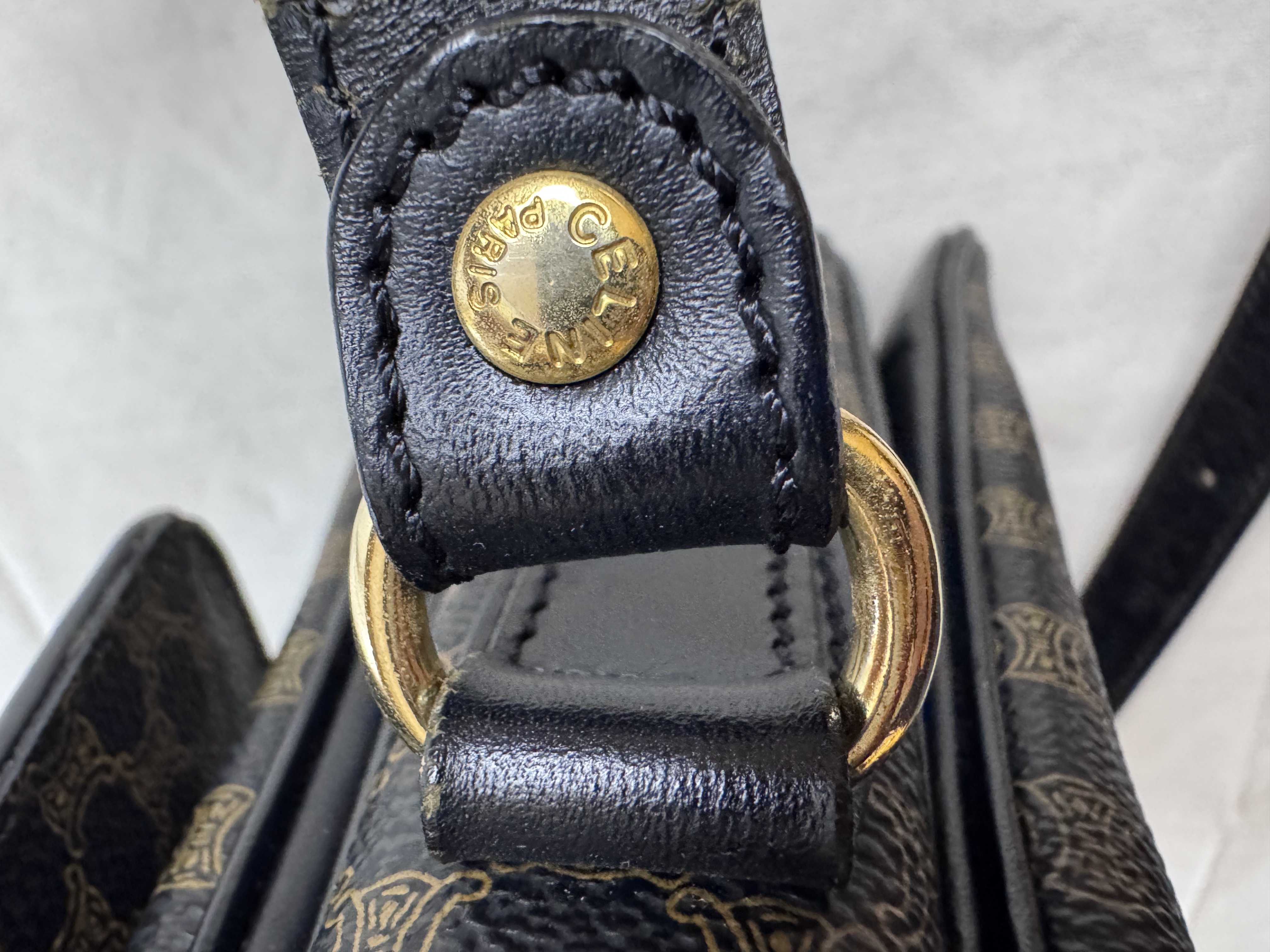 Celine Black Macadam Shoulder Bag