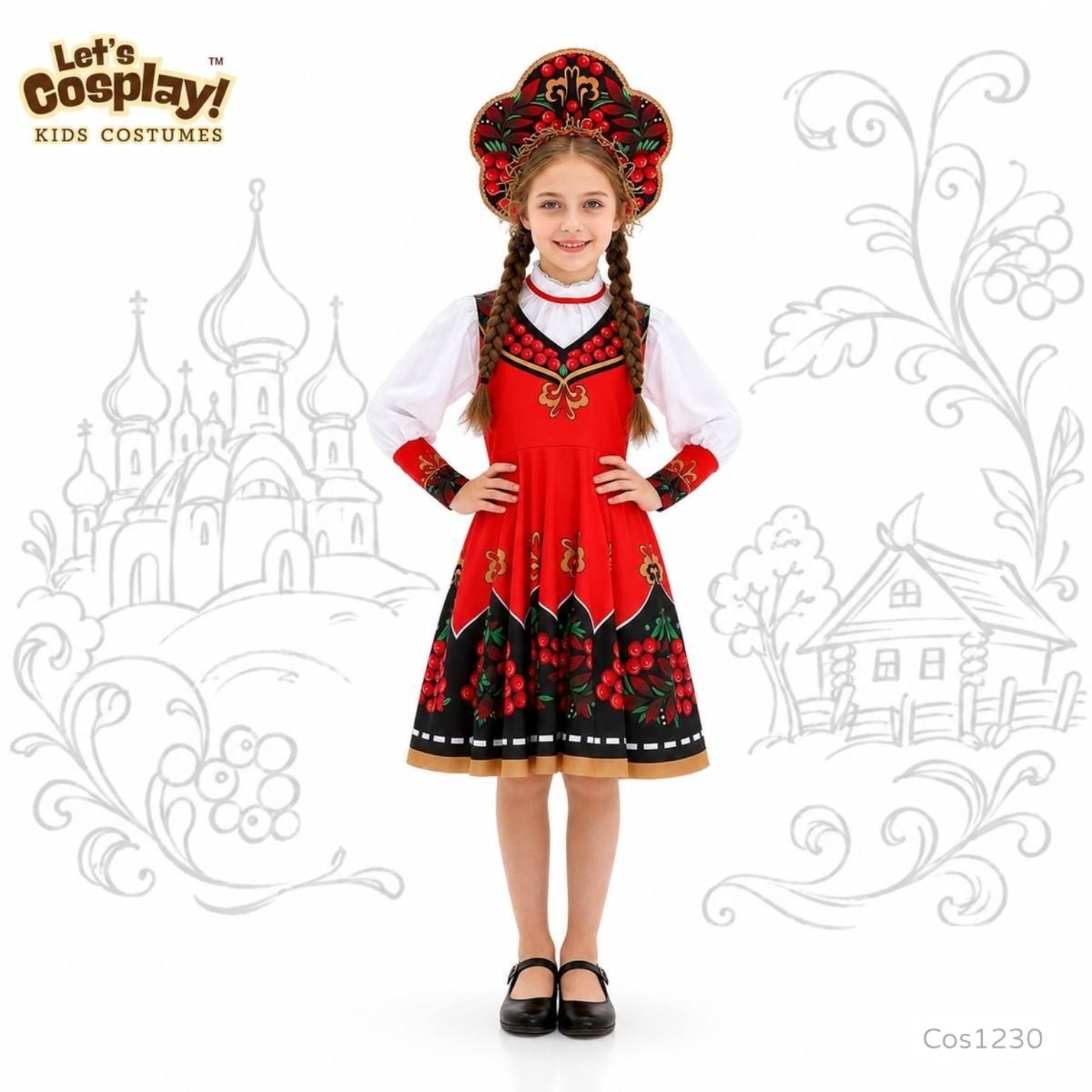 俄羅斯女童民族服裝 Russia Girl Costume International Day 角色扮演
