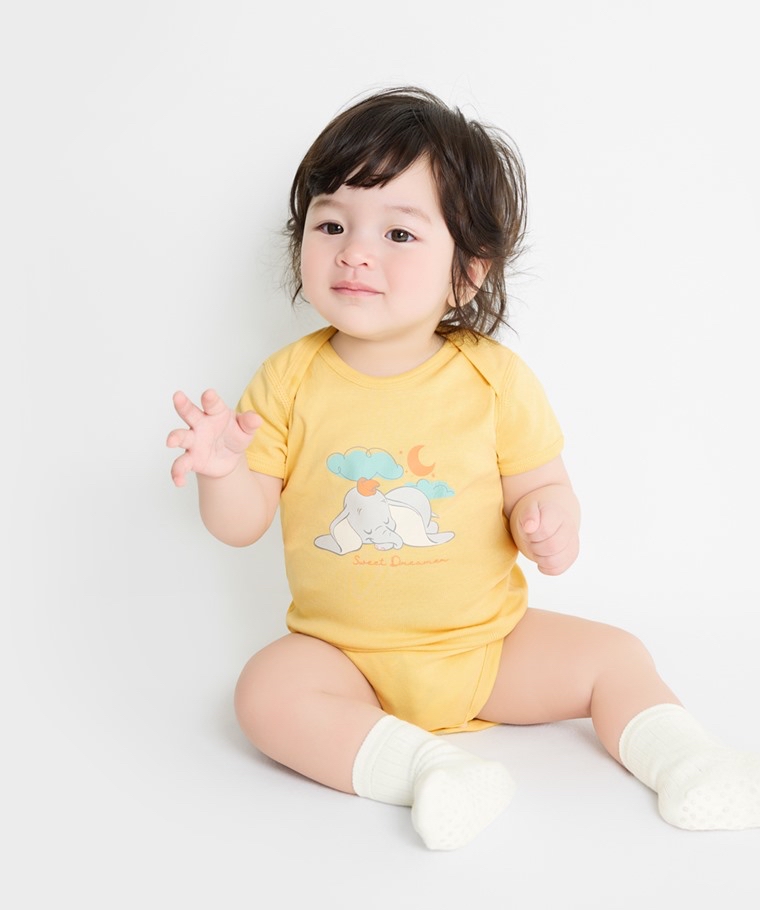 ☀️代購預訂 台灣直送☀️小飛象純棉人物印花短袖包屁衣短褲圍兜三件套