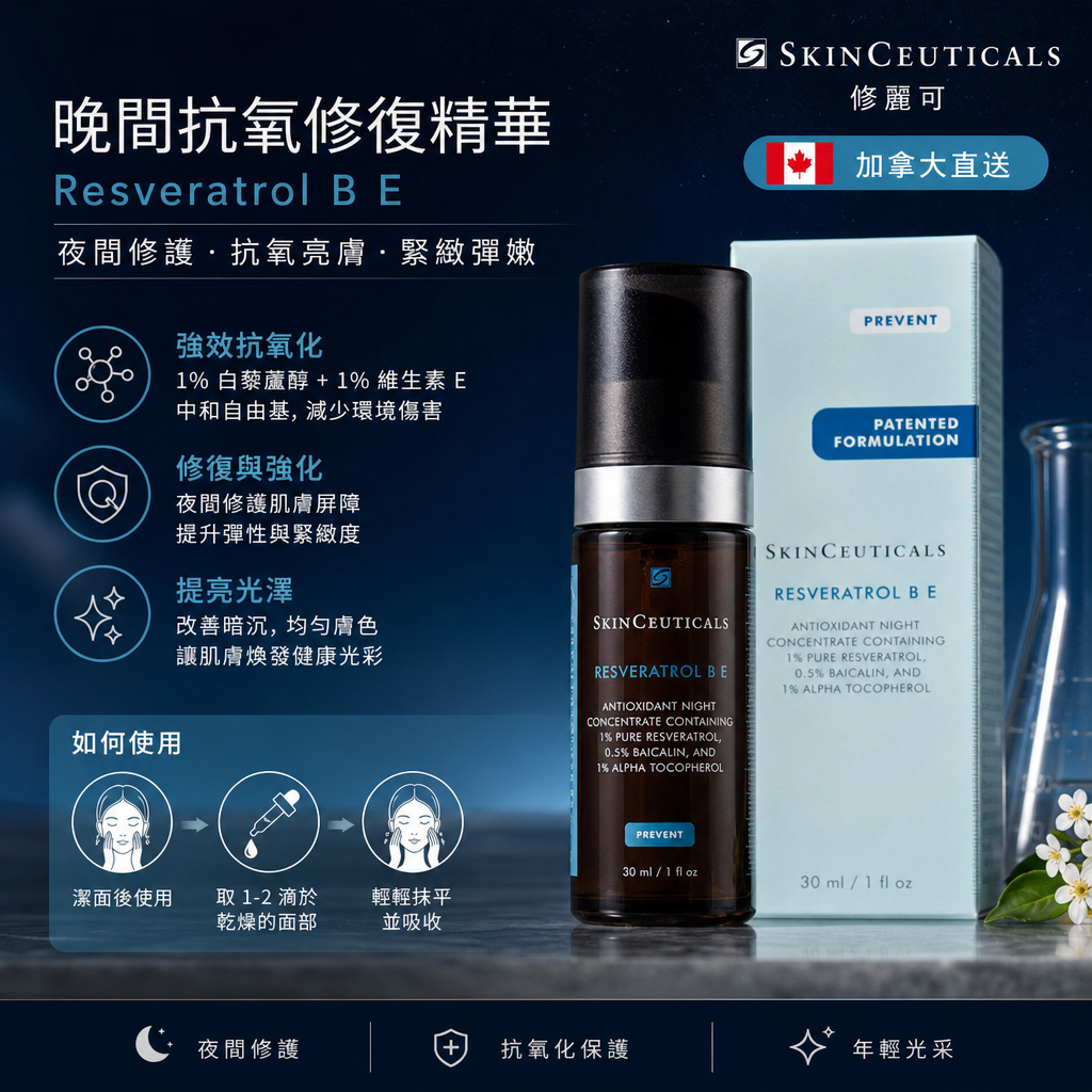 加拿大直送  SkinCeuticals  晚間抗氧修復精華 