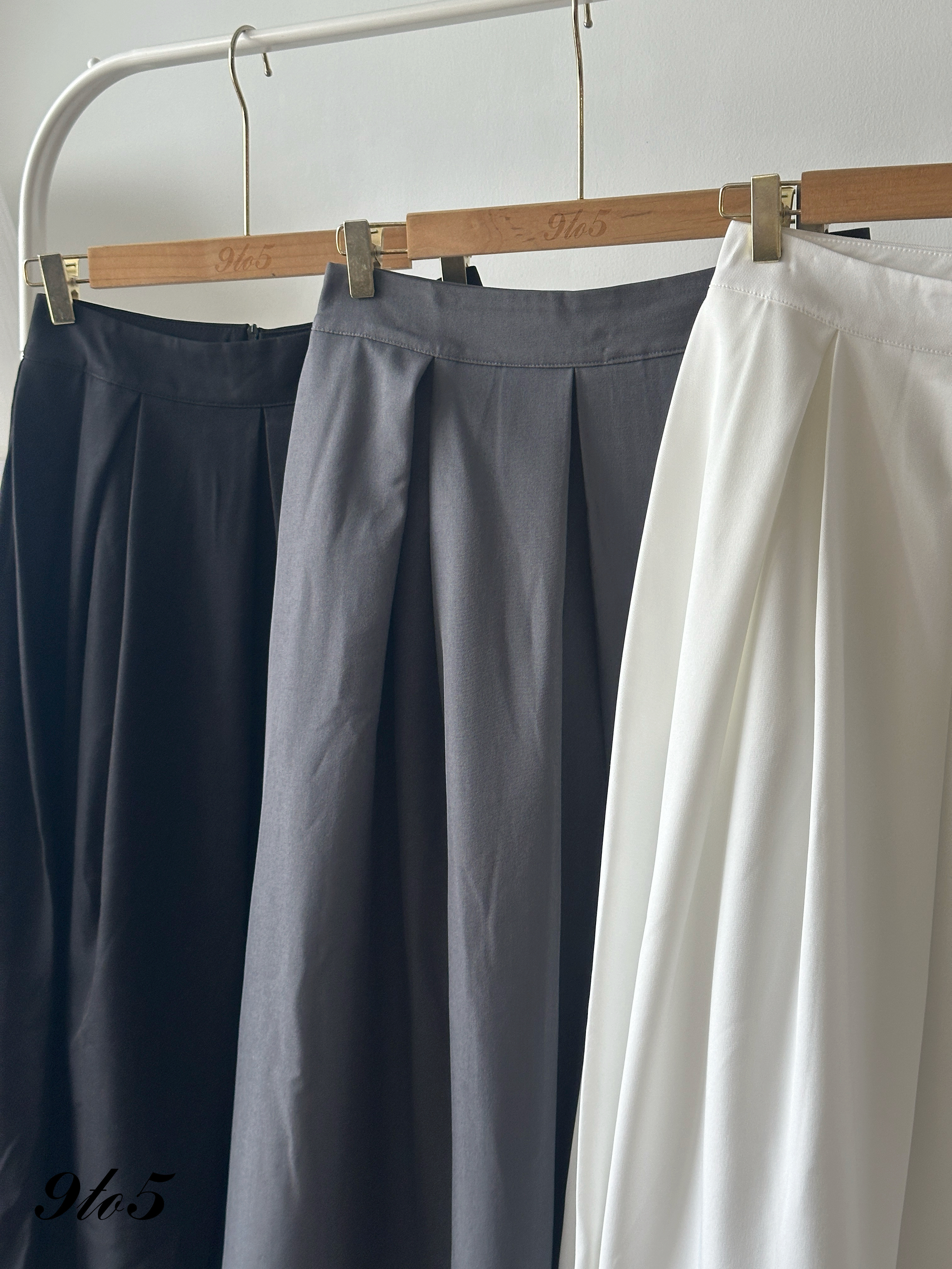 S1967 A Line Pleated Skirt - 3 Colors 