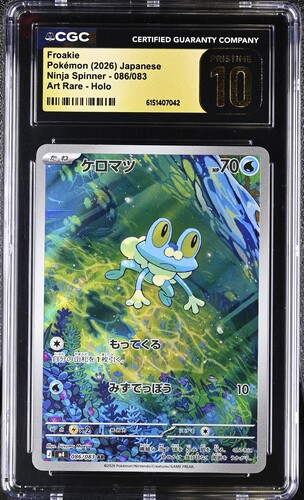 CGC PRISTINE 10 FroakiePokémon (2026) JapaneseNinja Spinner - 086/083Art Rare - Holo